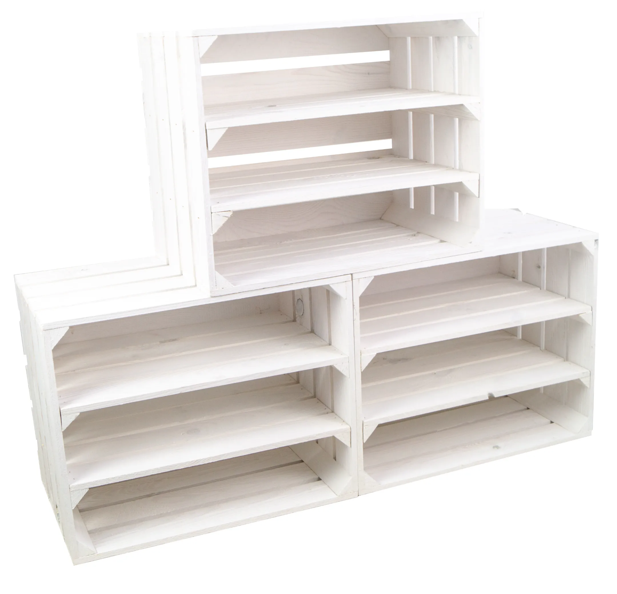 Regalkiste WEIß "Johanna" doppelt LÄNGS
