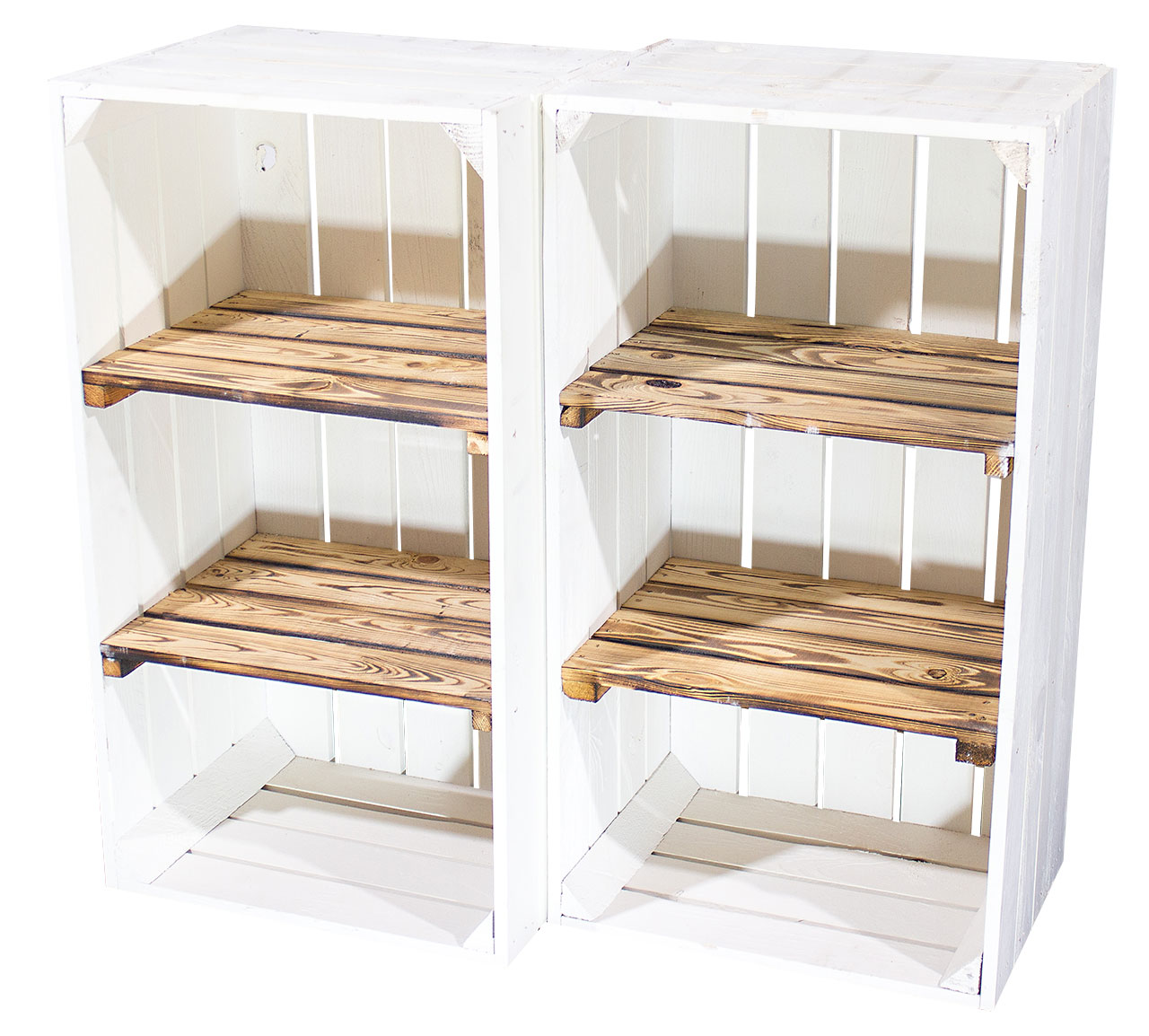 Weiß geflammte schmale Regalkiste 68x40x31cm Weiß geflammte schmale Regalkiste 75x40x31cm