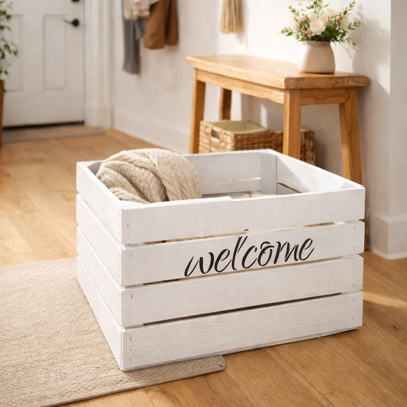 Obstkiste Welcome Welcome Weiss