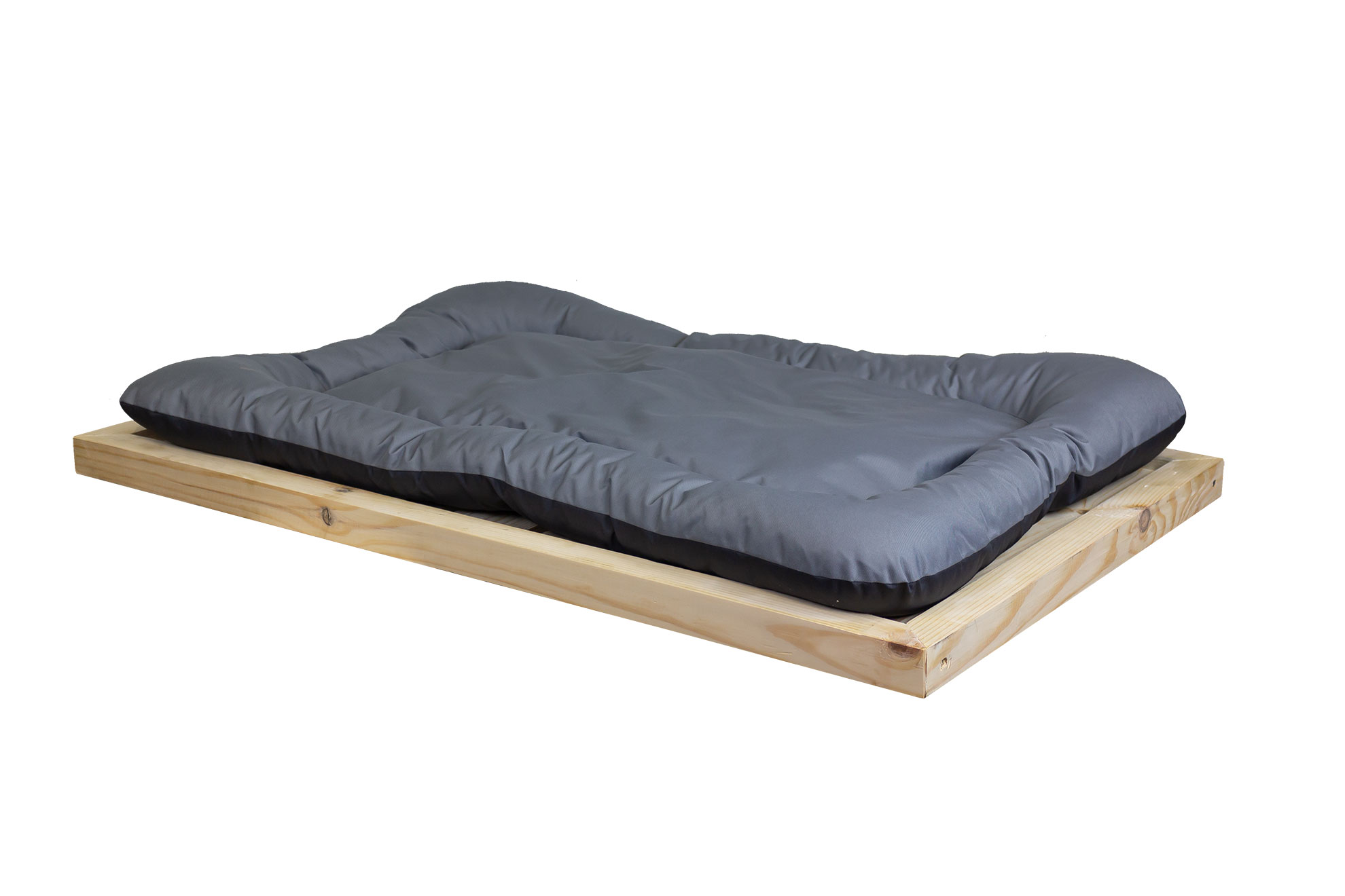 Holzunterlage XXL Hundebett geflammt optional mit grauem Kissen 110x70x4,5cm Holzunterlage XXL Hundebett geflammt optional mit grauem Kissen 110x70x4,5cm