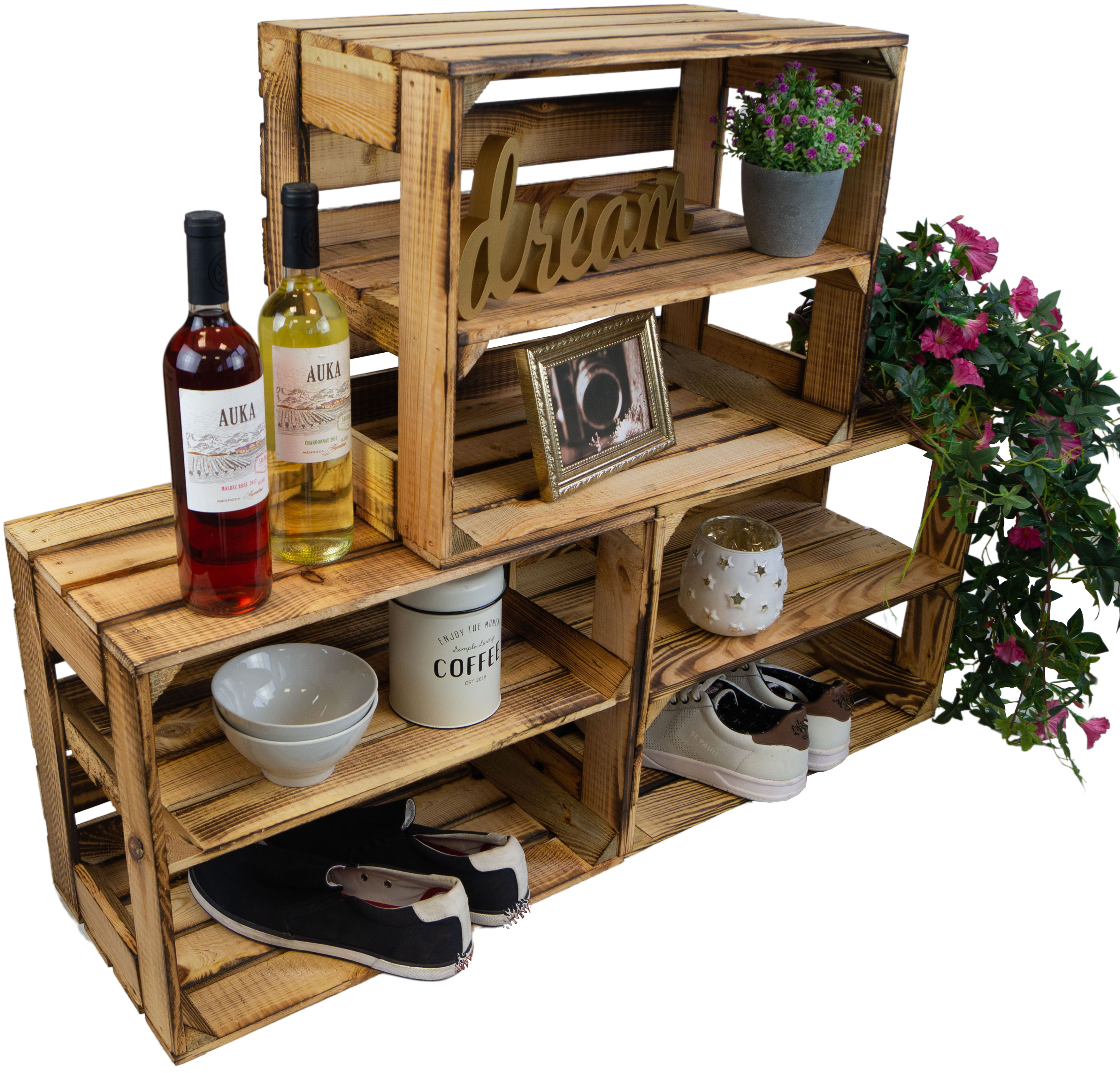 Geflammte Regalkiste Display Edition 50x40x30cm