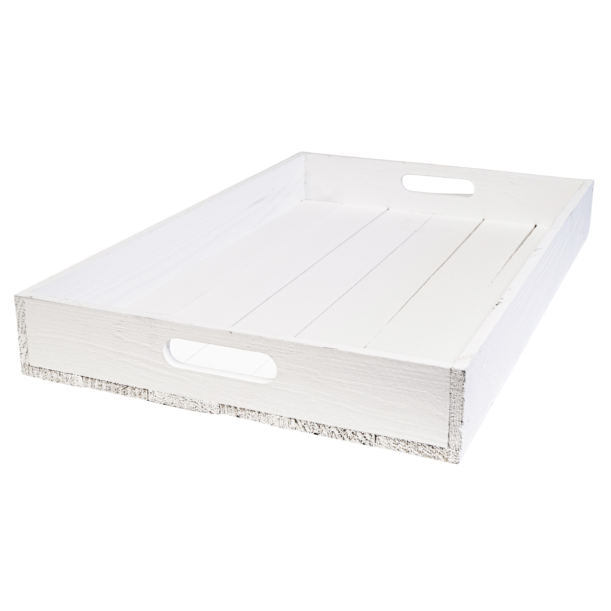 Serviertablett in weiß 60x40x8cm Holztablett Frühstückstablet Bartablett Serviertablett in weiß 60x40x8cm Holztablett Frühstückstablet Bartablett