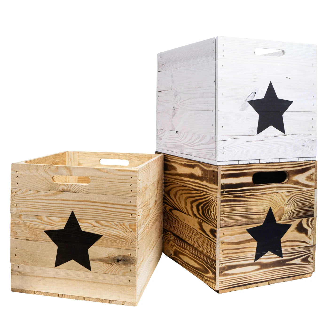 Aufbewahrungskiste Kallax Natur Stern schwarz passend für Kallax und Expeditregale Regaleinsatz
