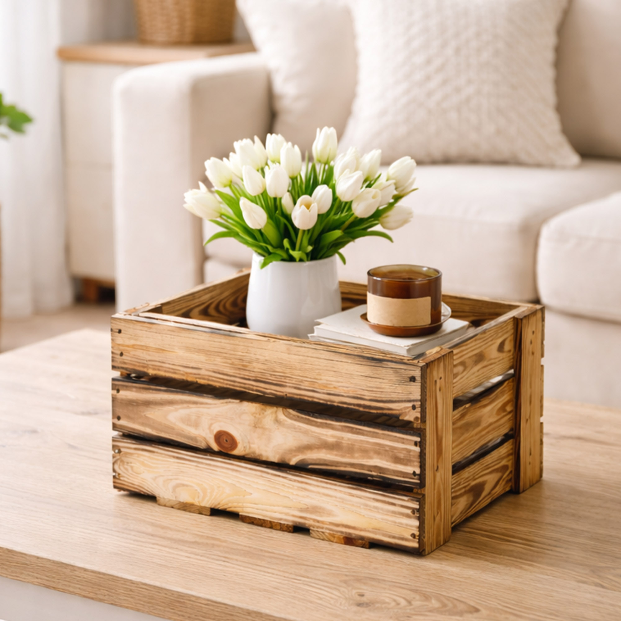 Mini-Weinkiste in geflammt 34x23x19cm Mini-Weinkiste in geflammt 34x23x19cm