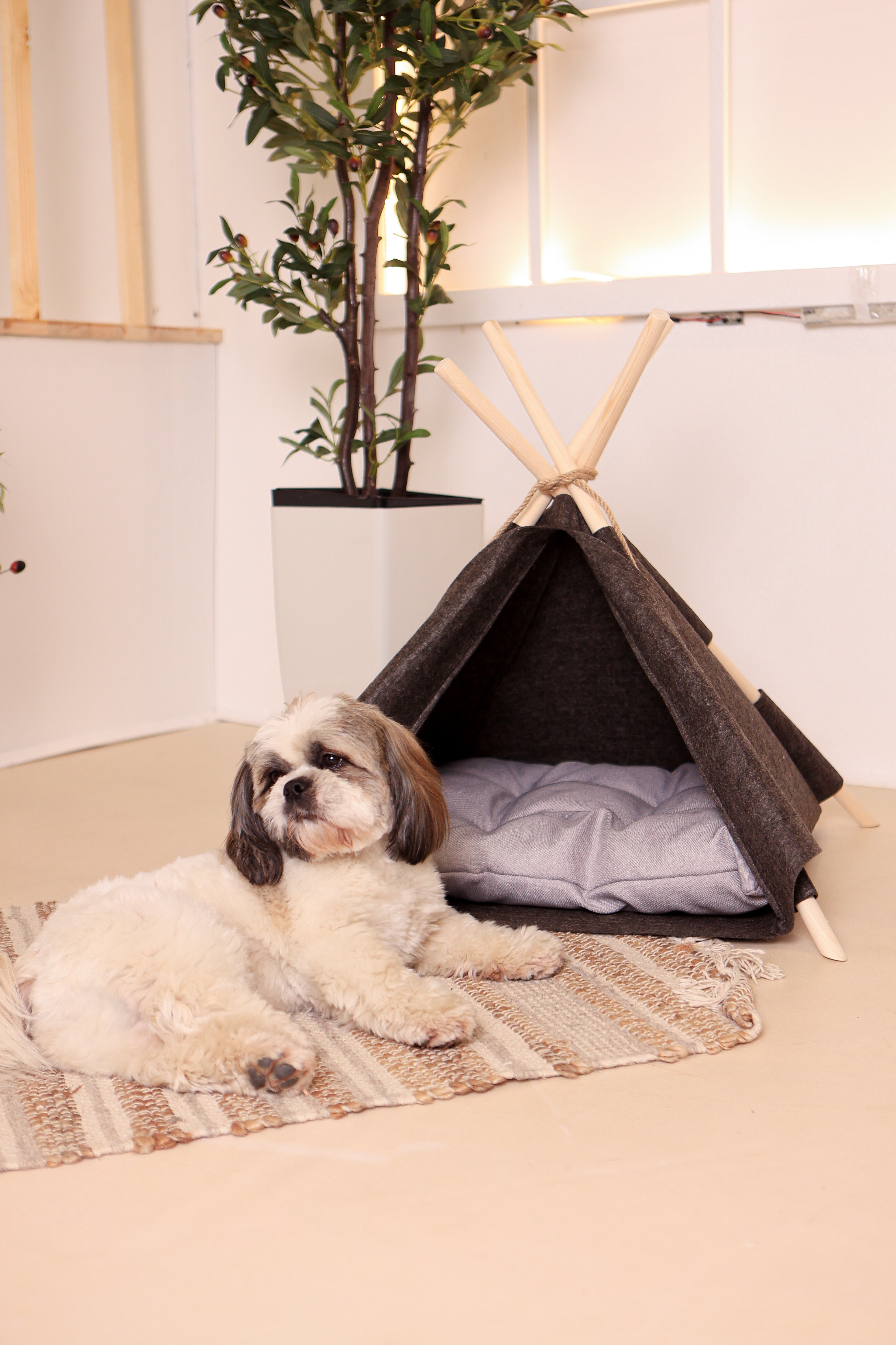 Wigwam für Hunde und Katzen – gemütliches Hundezelt & Katzentipi / Handgefertigte Hundehöhle, Hundehütte & Tierzelt für Haustiere