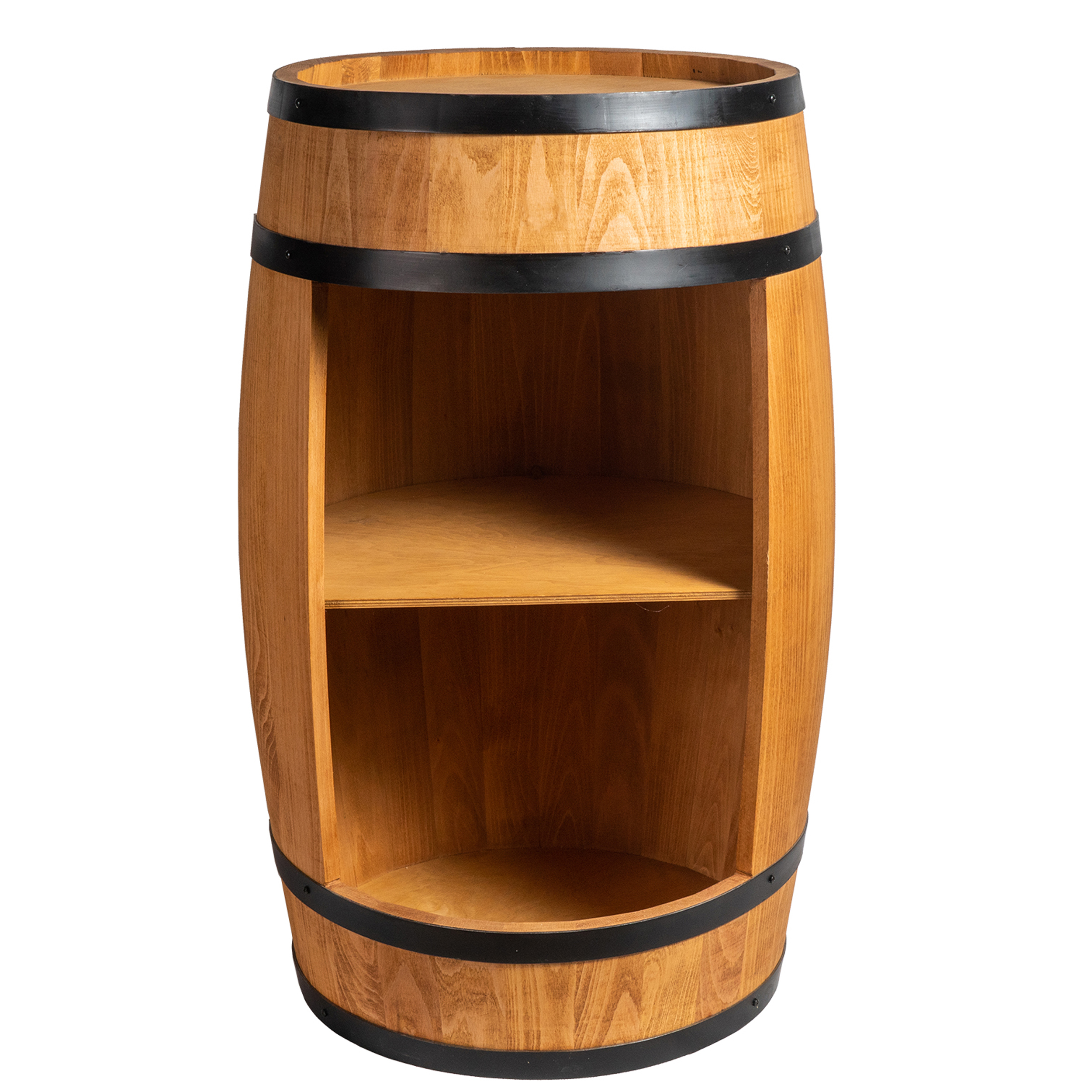 Holzfass in heller Eichenoptik Hausbar mit LED – Rustikale Minibar im Weinfass Design – Weinregal & Flaschenständer aus Holz – Vintage Fassbar für Wohnzimmer, Bar oder Partykeller – ca. 80 cm LED Mehrfarbig