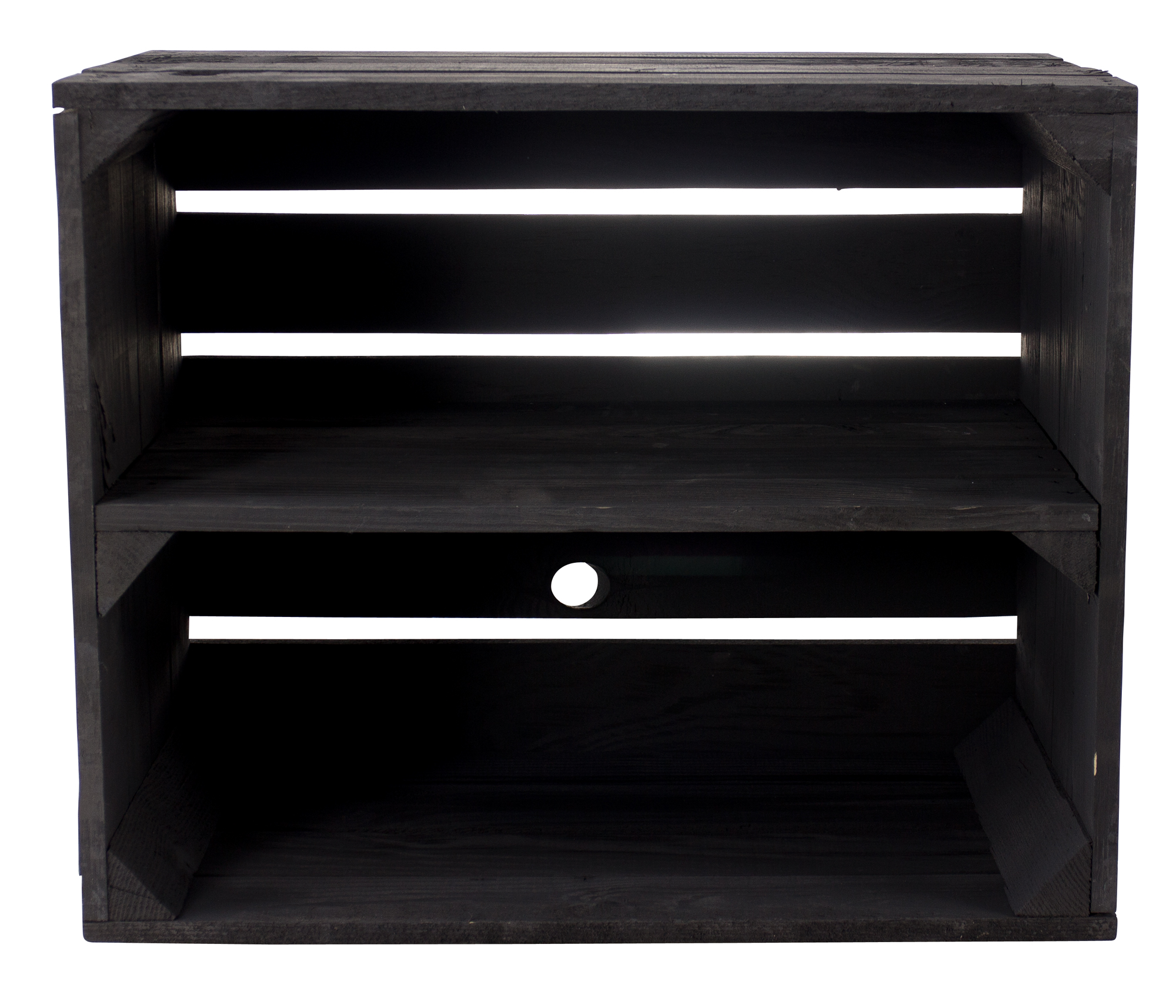 Holzkiste als Regal in Schwarz 50x40x30cm Holzkiste als Regal in Schwarz 50x40x30cm