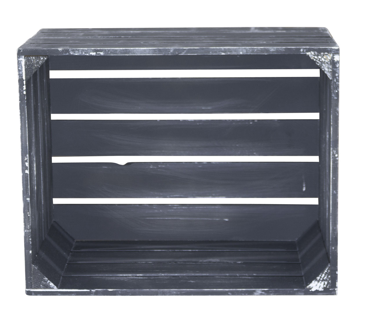 Holzkiste Shabby Schwarz 50x40x30cm