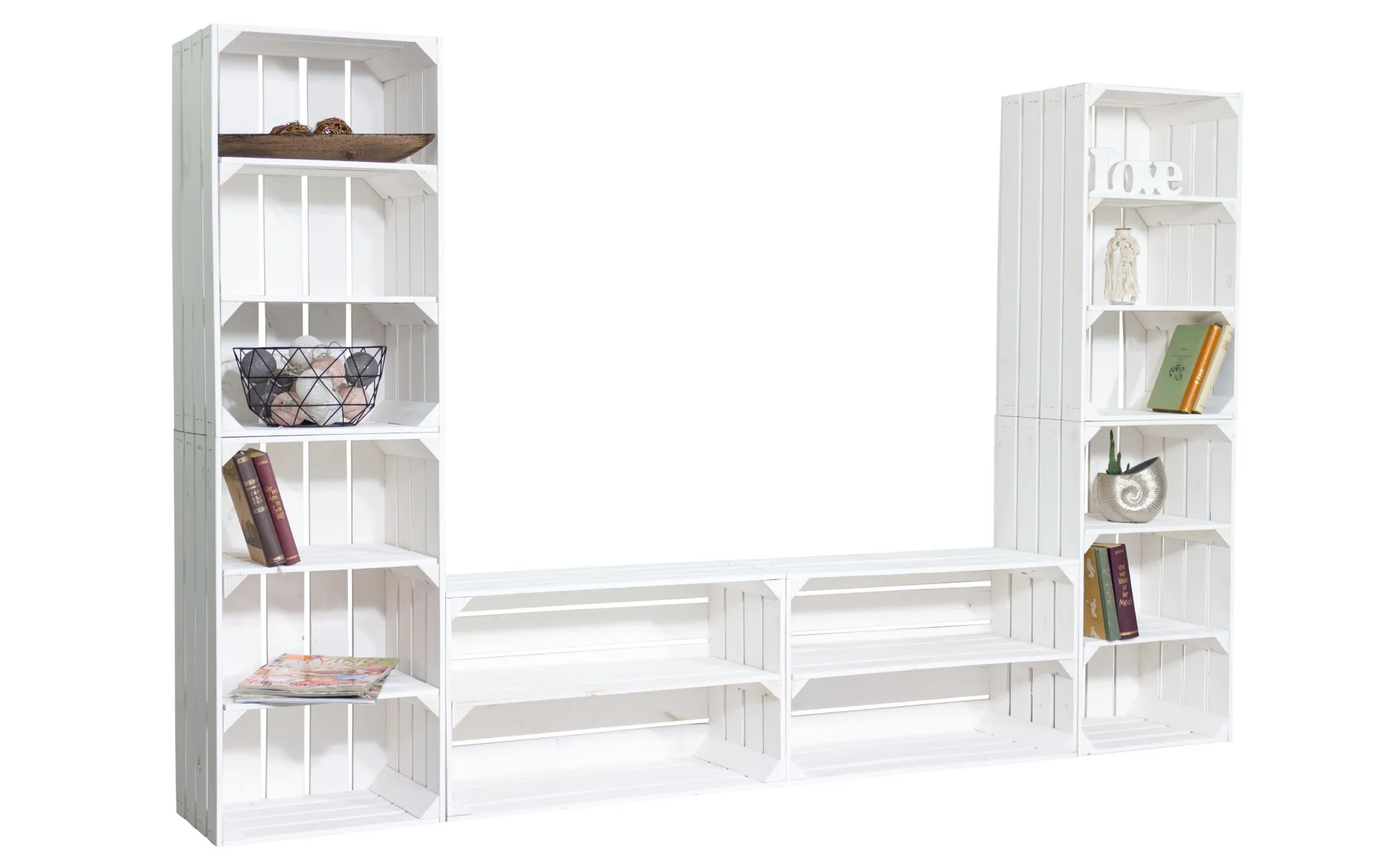 TV-Board "Steven" mit hohen Regalkisten TV-Board "Steven" mit hohen Regalkisten