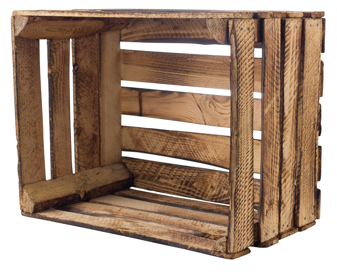 4er Set - APFELKISTE *FLAMME* 50x40x30cm B-WARE