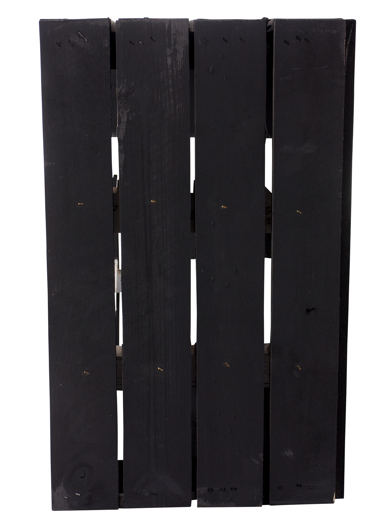 Schwarze Holzkiste mit 2 weißen Mittelbrettern -quer- 50x40x30cm