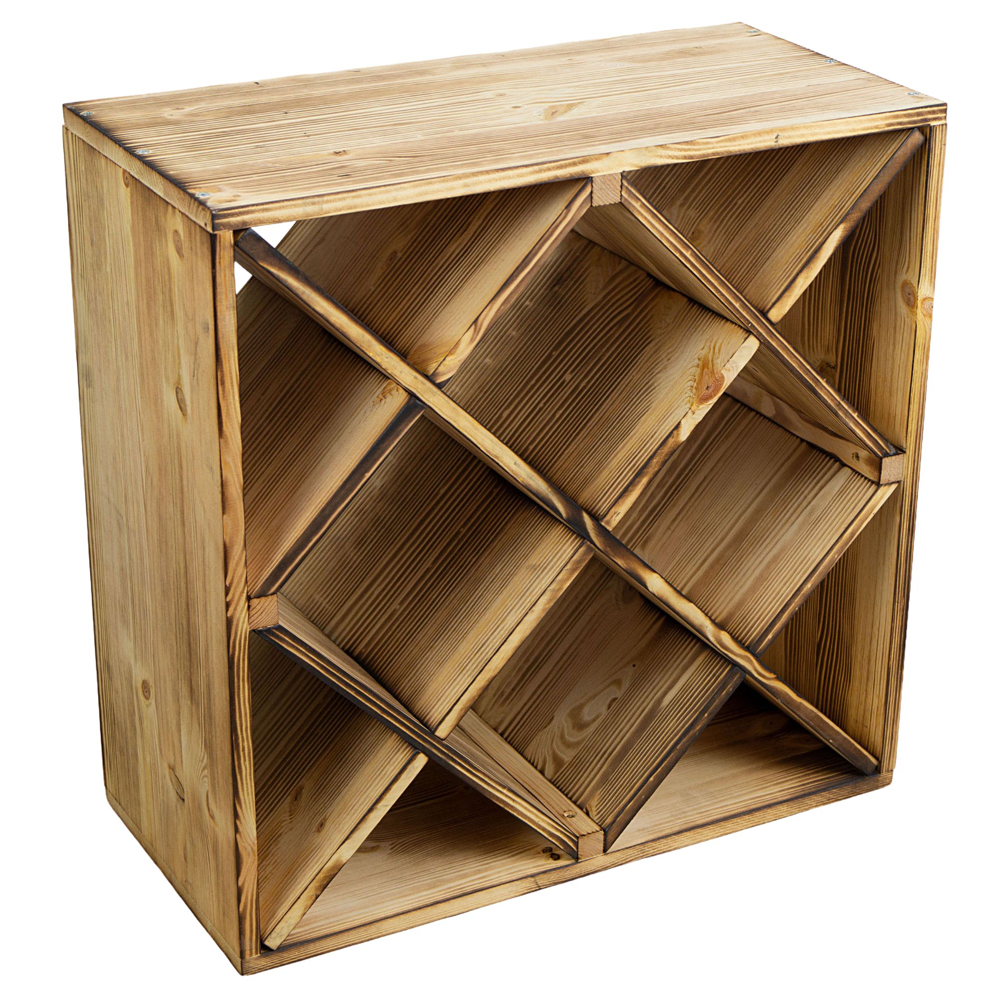 Großes Weinregal geflammt 52 x 52 "Raute" Großes Weinregal geflammt 52 x 52 "Raute"