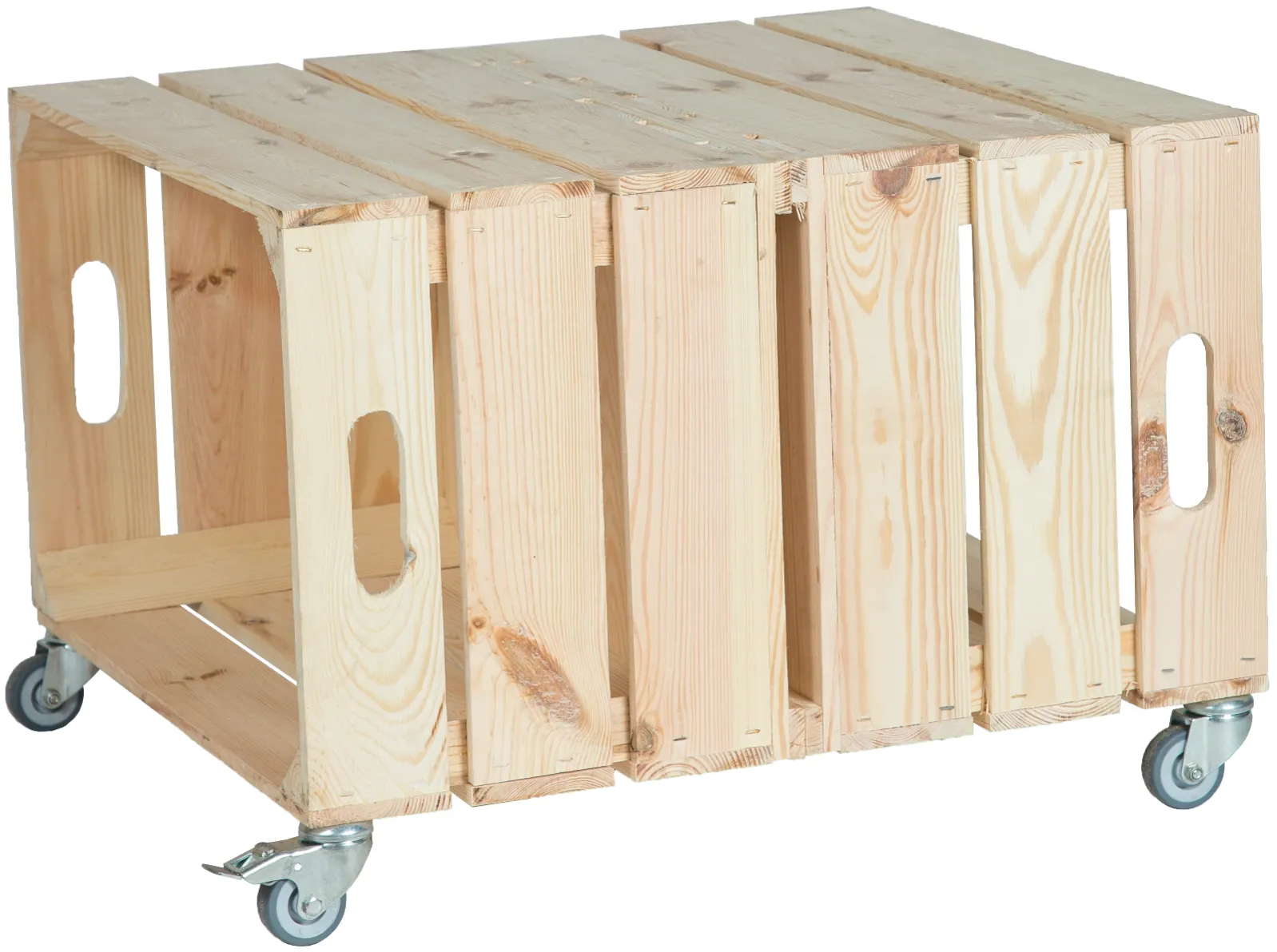 kleiner Obstkistentisch Elfriede Natur inkl. Rollen