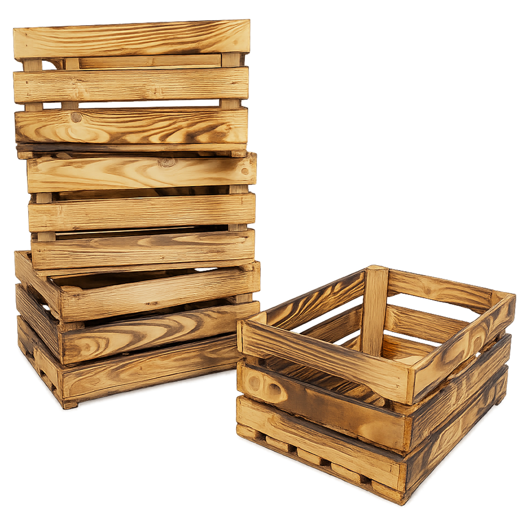 Holzkiste LASSE – Dekorative Aufbewahrungs- und Regalkiste aus Holz in Natur oder geflammt, 40 × 30 × 20 cm Geflammt Holzkiste LASSE – Dekorative Aufbewahrungs- und Regalkiste aus Holz in Natur oder geflammt, 40 × 30 × 20 cm Geflammt