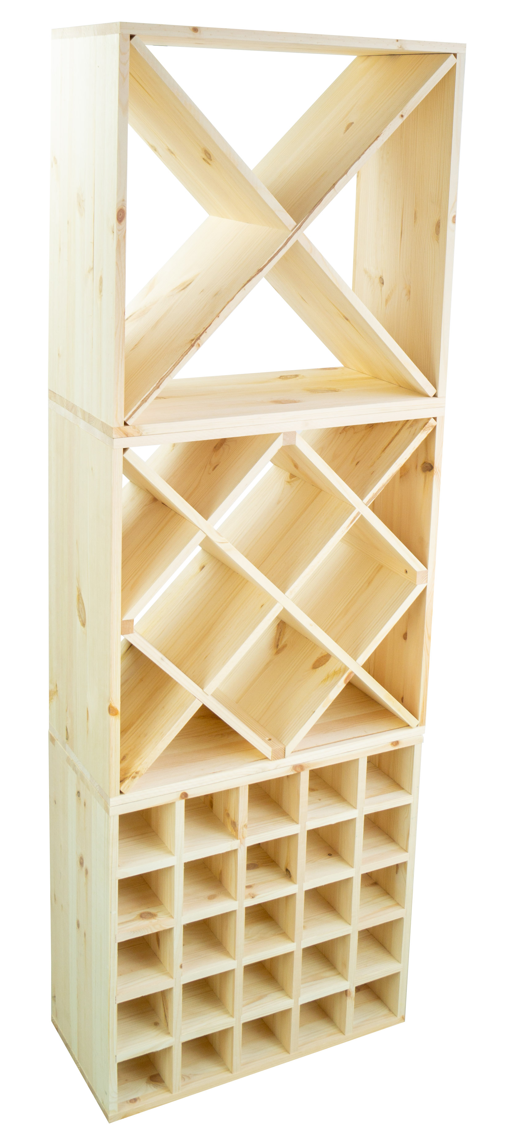 grosses Weinregal Natur 52 x 52 "X"