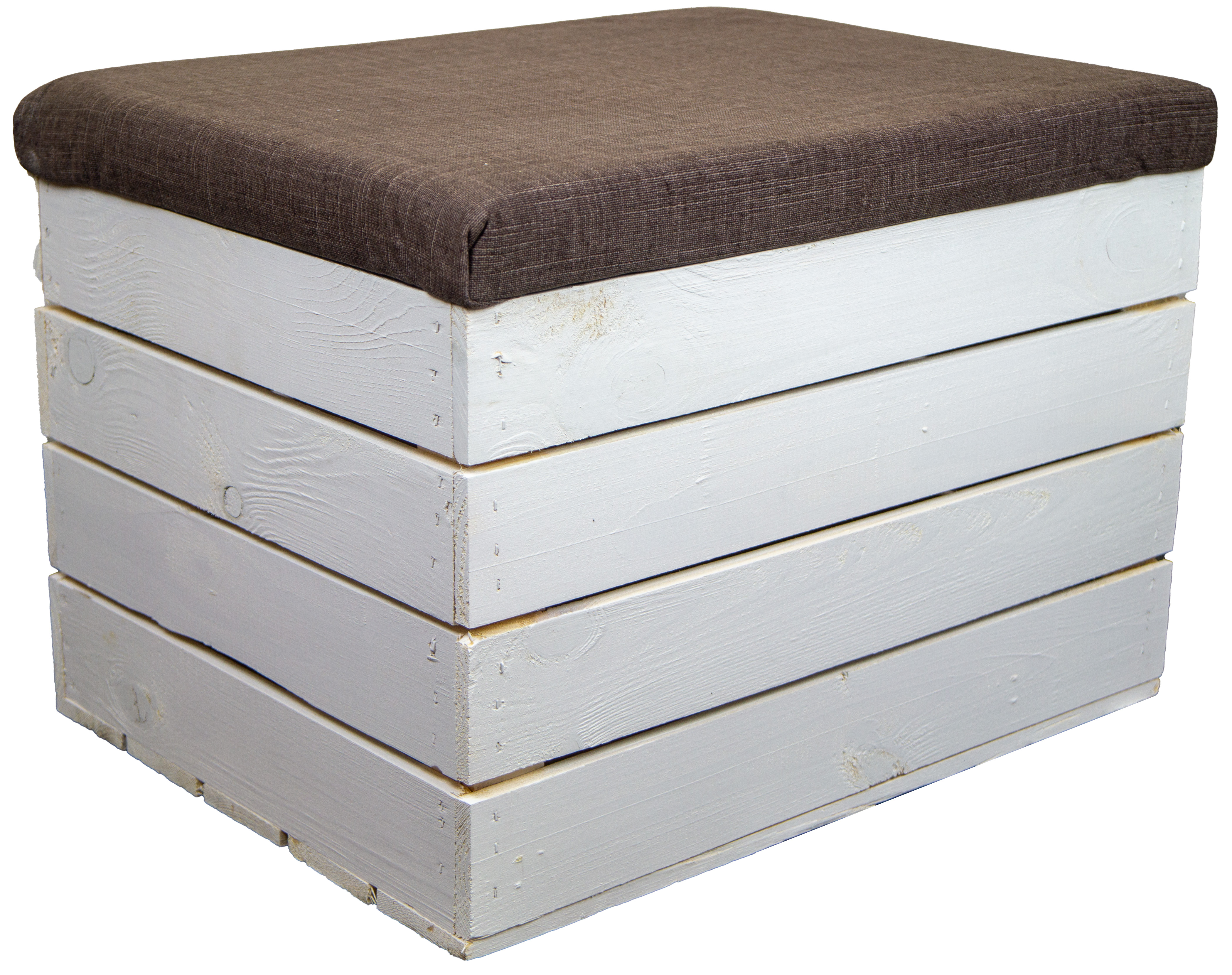 Sitzkiste Mira weiß mit Polster Maße 34x35x48 belastbar bis 150kg Deckel