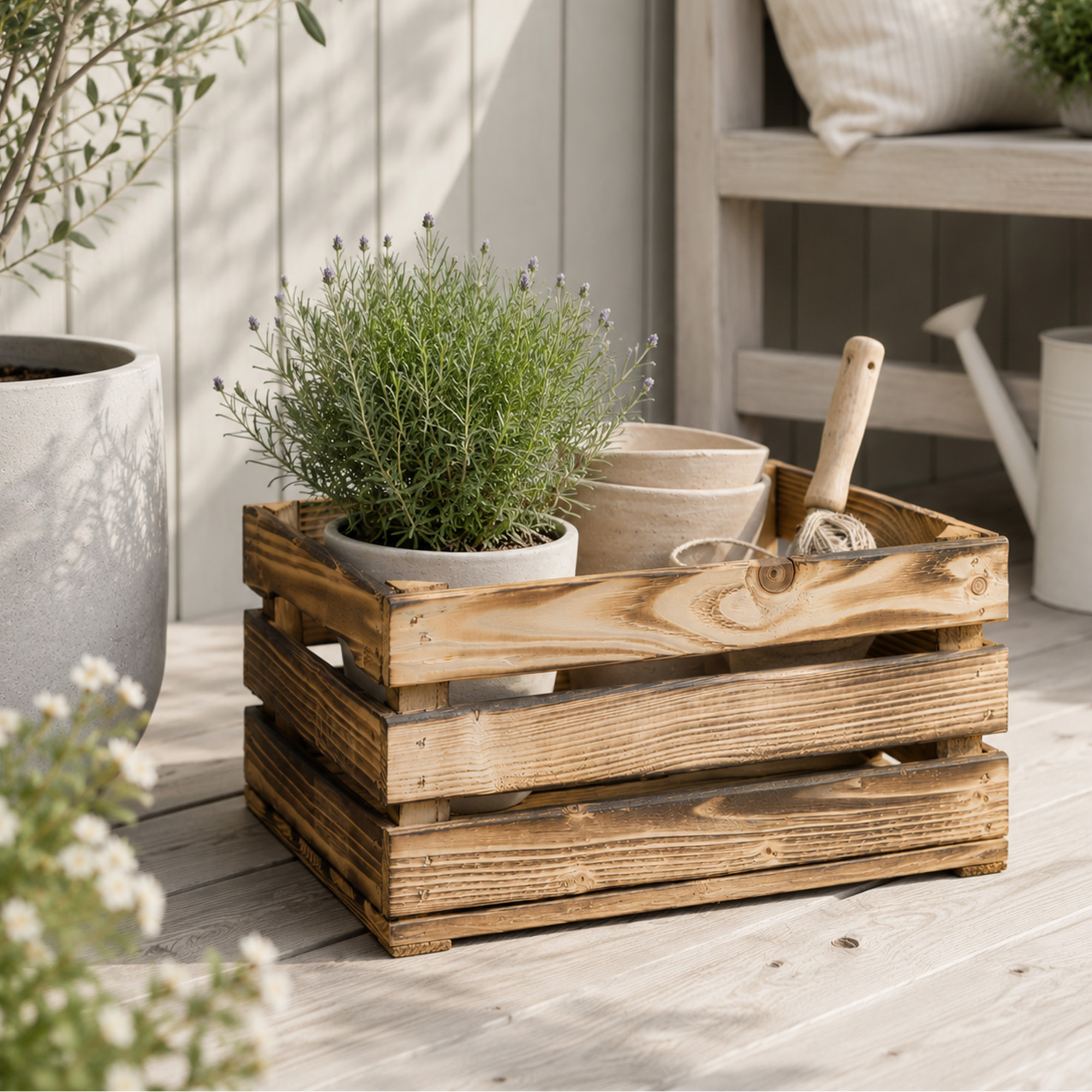 Holzkiste LASSE – Dekorative Aufbewahrungs- und Regalkiste aus Holz in Natur oder geflammt, 40 × 30 × 20 cm Geflammt Holzkiste LASSE – Dekorative Aufbewahrungs- und Regalkiste aus Holz in Natur oder geflammt, 40 × 30 × 20 cm Geflammt