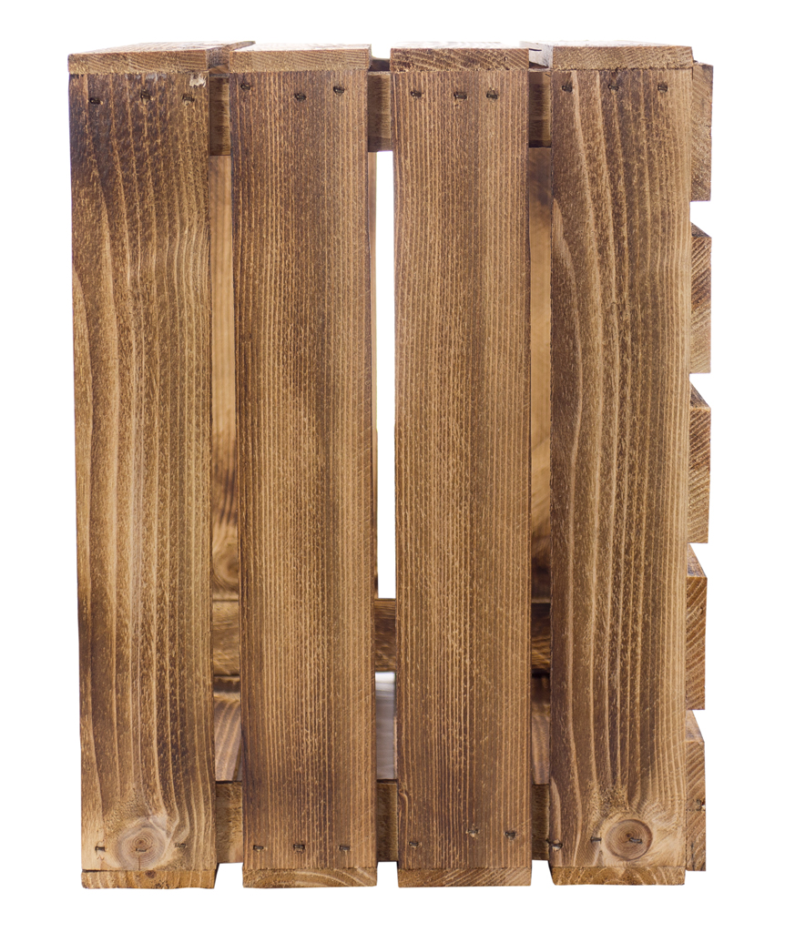 Neue geflammte Apfelkiste im Vintage Design 50x40x30cm Obstkisten gebraucht & flambiert "ANKER" 50x40x30cm