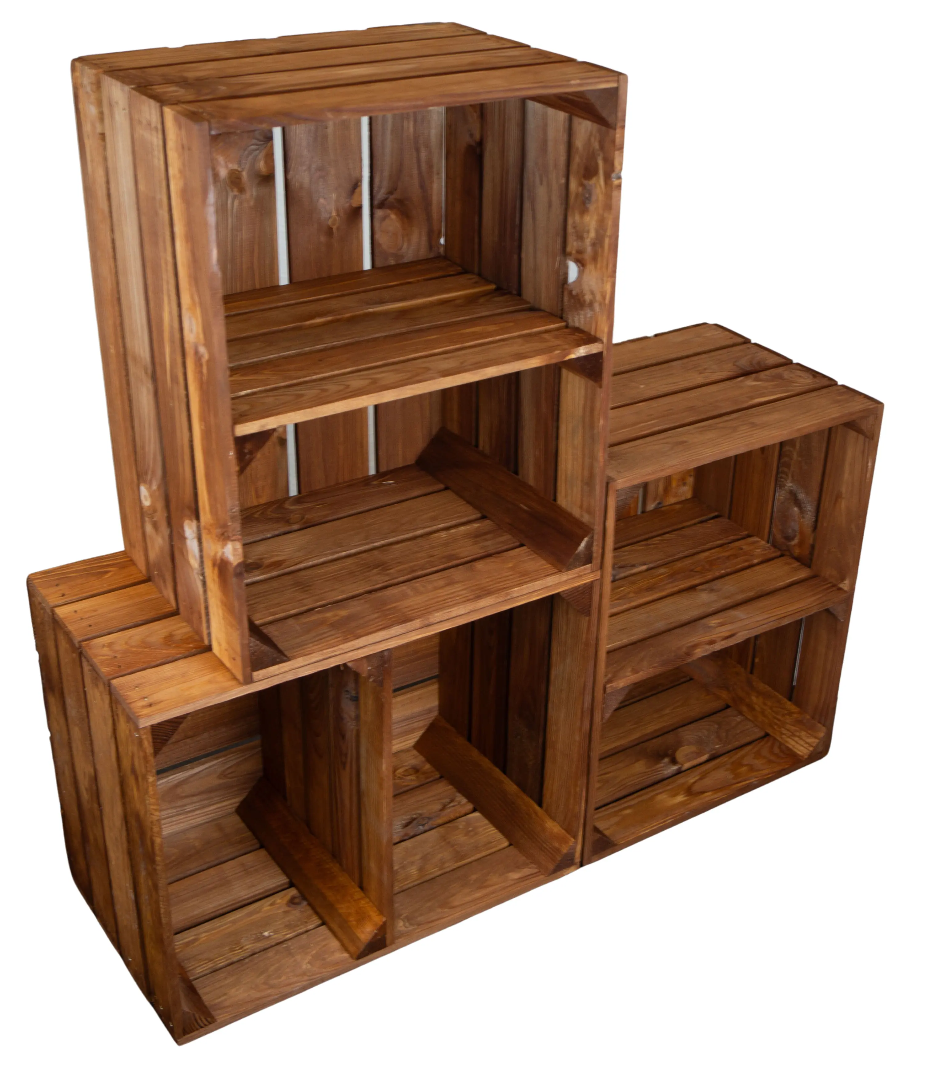 Obstkiste Ocker Quer als Schuh- und Bücherregal 50x40x30cm