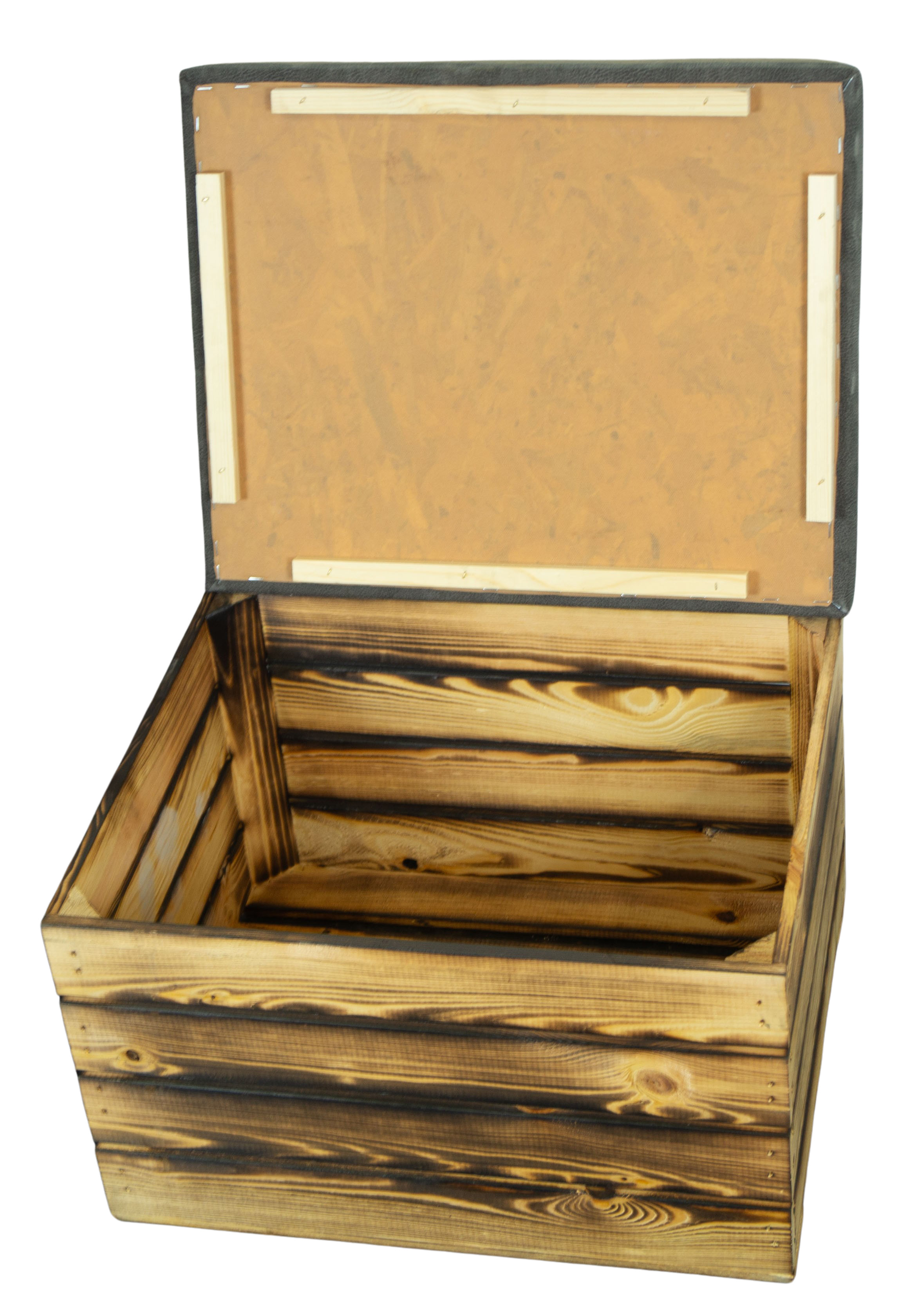 Polsteraufsatz für unsere Holzkiste "Johanna" in anthrazit 50x40cm Polsteraufsatz für unsere Holzkiste "Johanna" in anthrazit 50x40cm