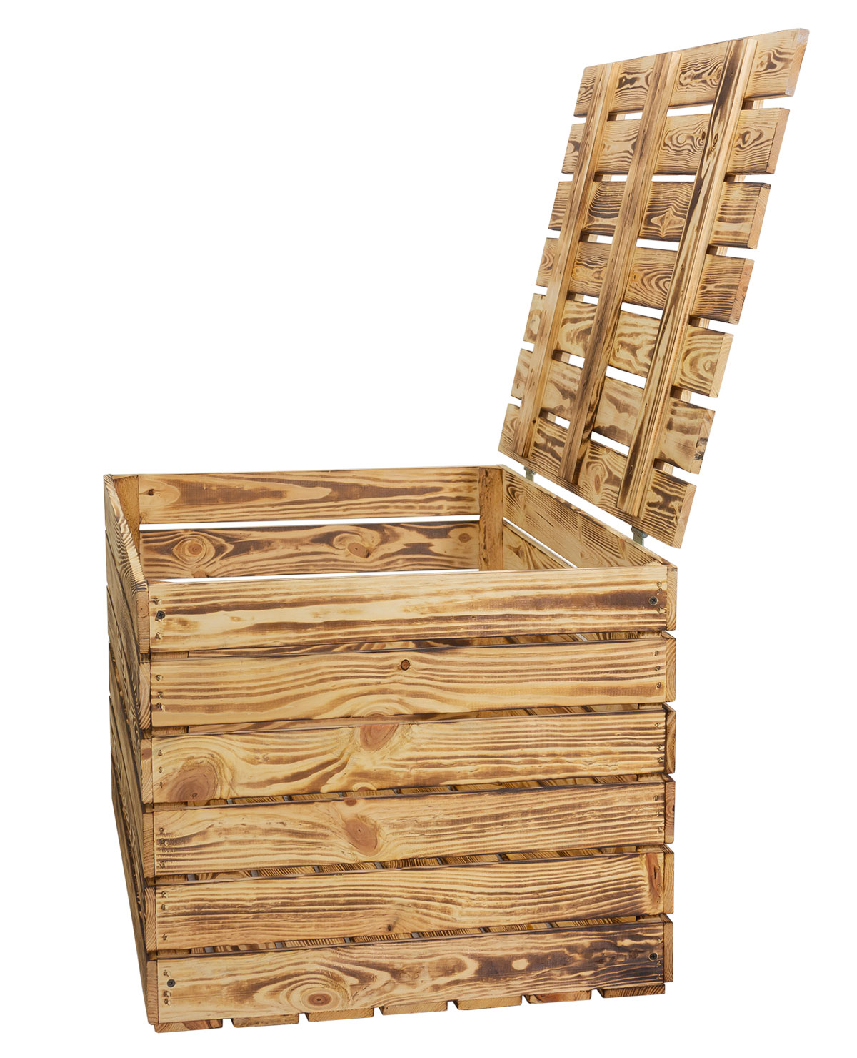 Neue Holztruhe geflammt *groß* 80x50x39cm Neue Holztruhe geflammt *groß* 80x50x39cm