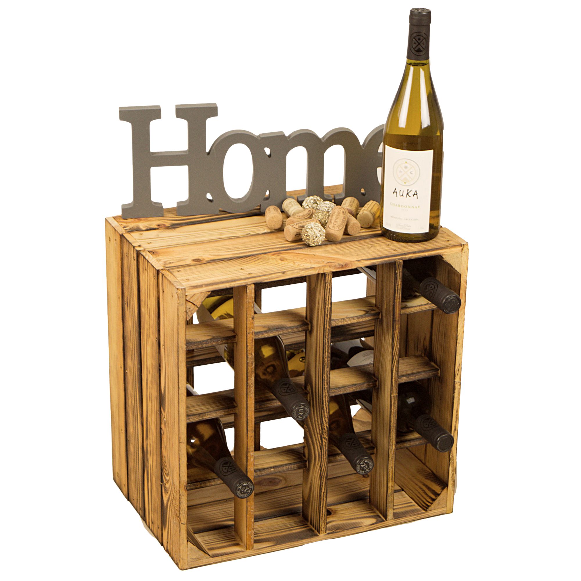 Weinregal "16er" mit geflammter Einlage 40x40x27cm