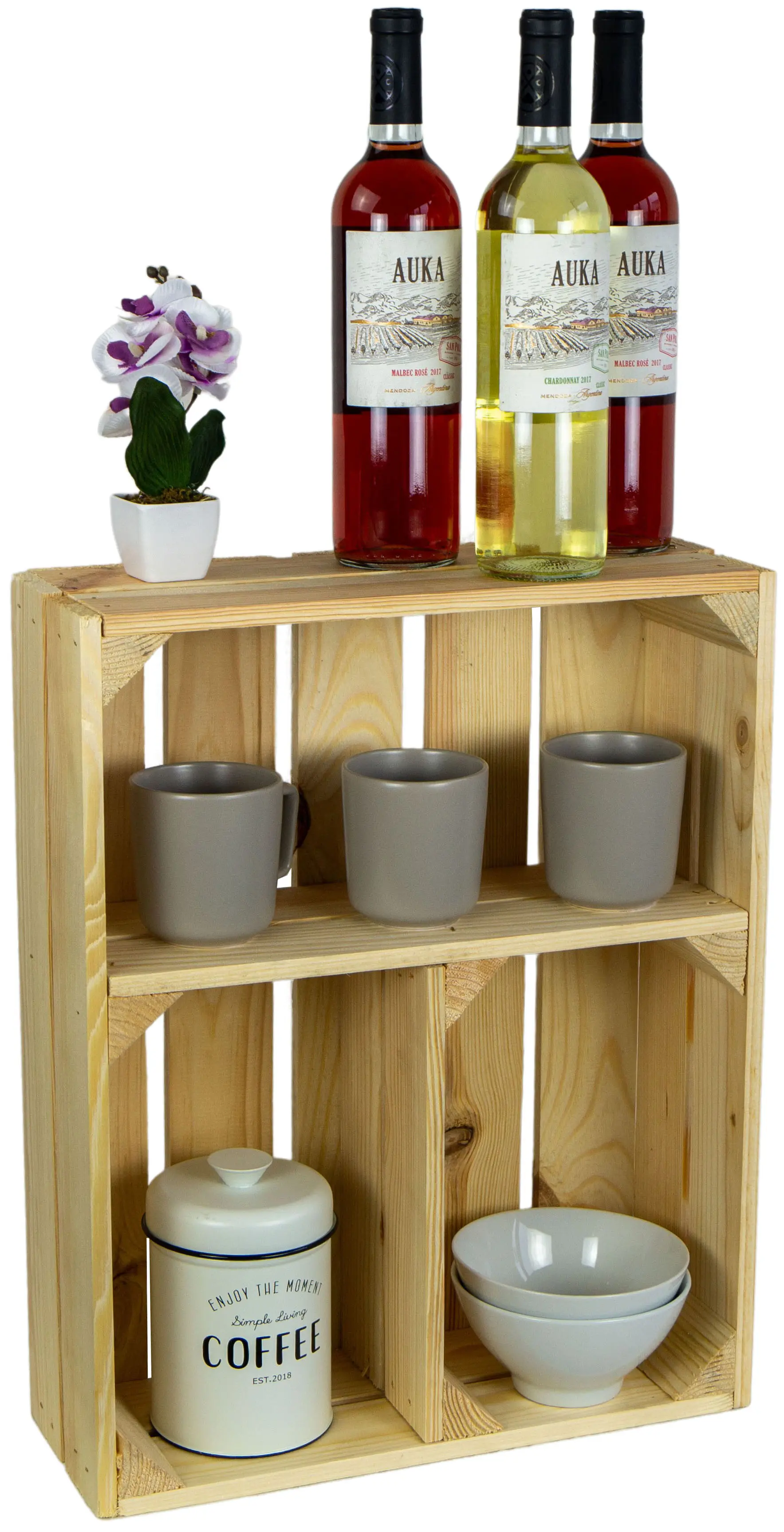 Flaches Obstkistenregal "Traute" Natur