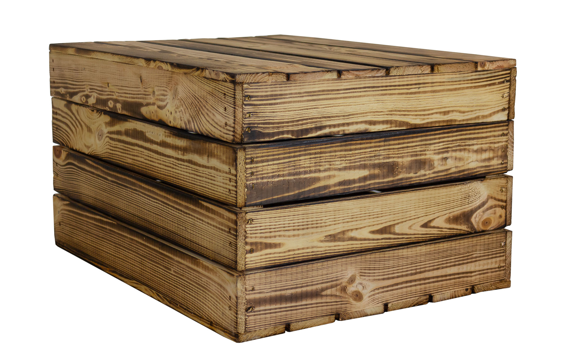 Große geflammte Holztruhe als Geschenkbox oder Erinnerungskiste XL 50x40x29cm