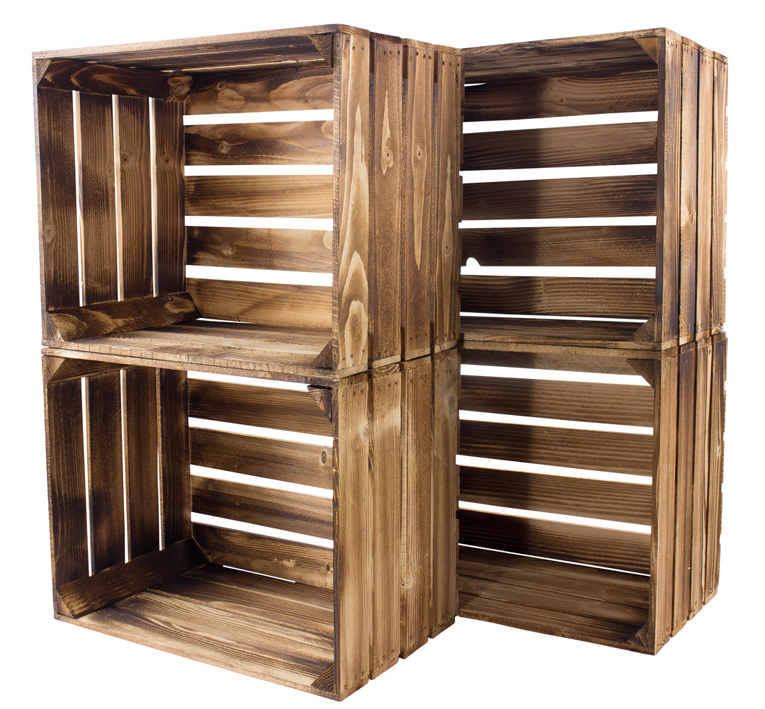 Neue geflammte Apfelkiste im Vintage Design 50x40x30cm