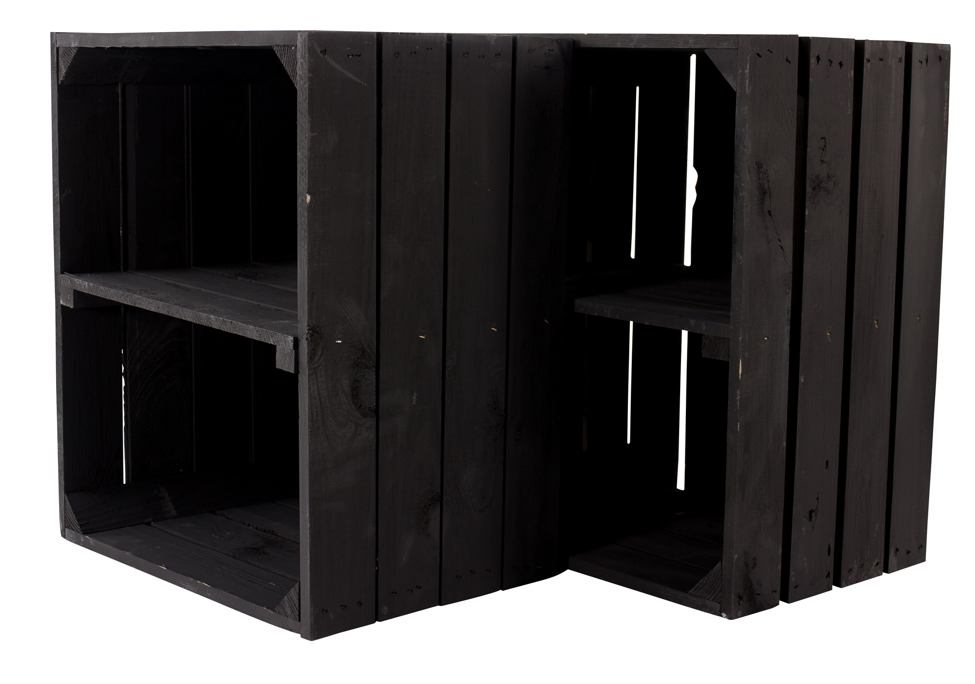 Schwarze Regalkiste "Quer" 50x40x30cm