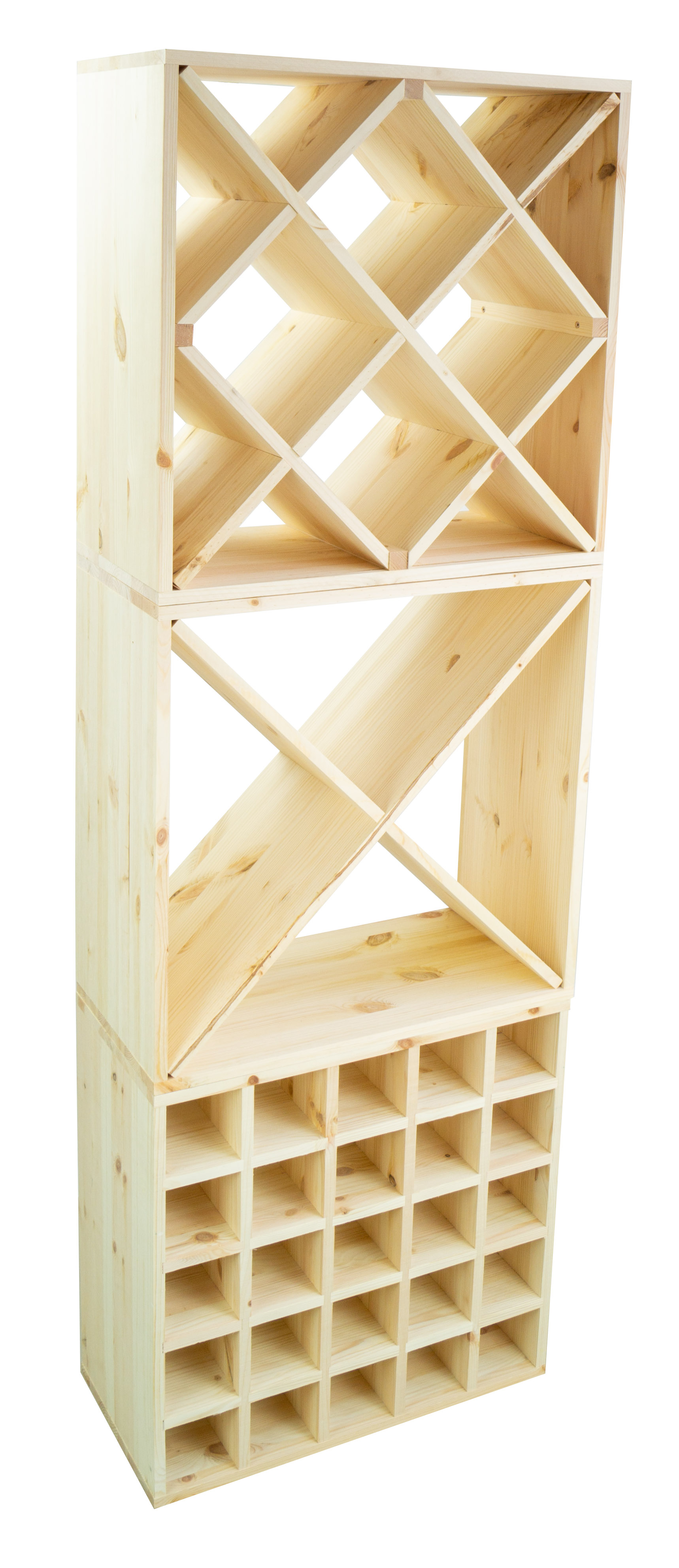 Großes Weinregal Natur 52 x 52 "Raute" Großes Weinregal Natur 52 x 52 "Raute"