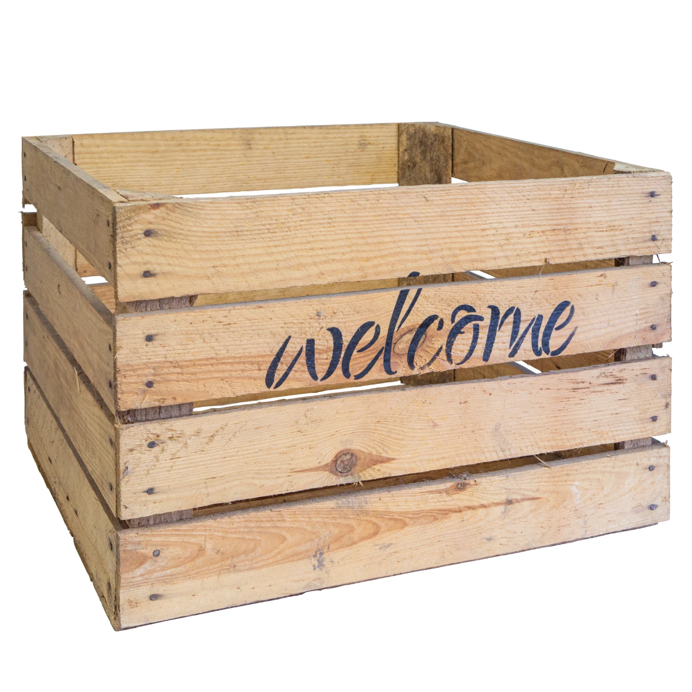Obstkiste Welcome Welcome Natur gebraucht