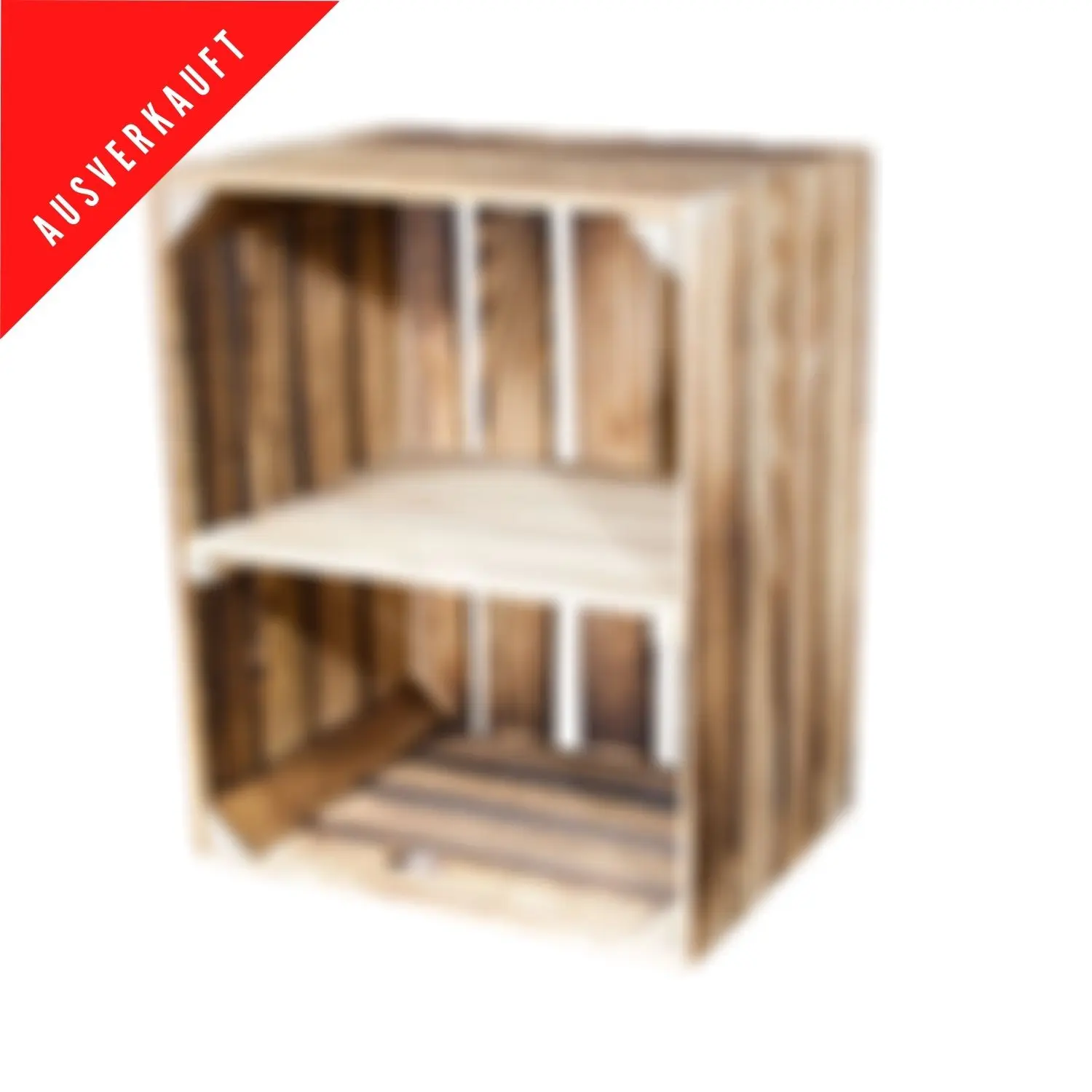 Geflammte Holzkiste mit Mittelbrett in natur -quer- 50x40x30cm Geflammte Holzkiste mit Mittelbrett in natur -quer- 50x40x30cm