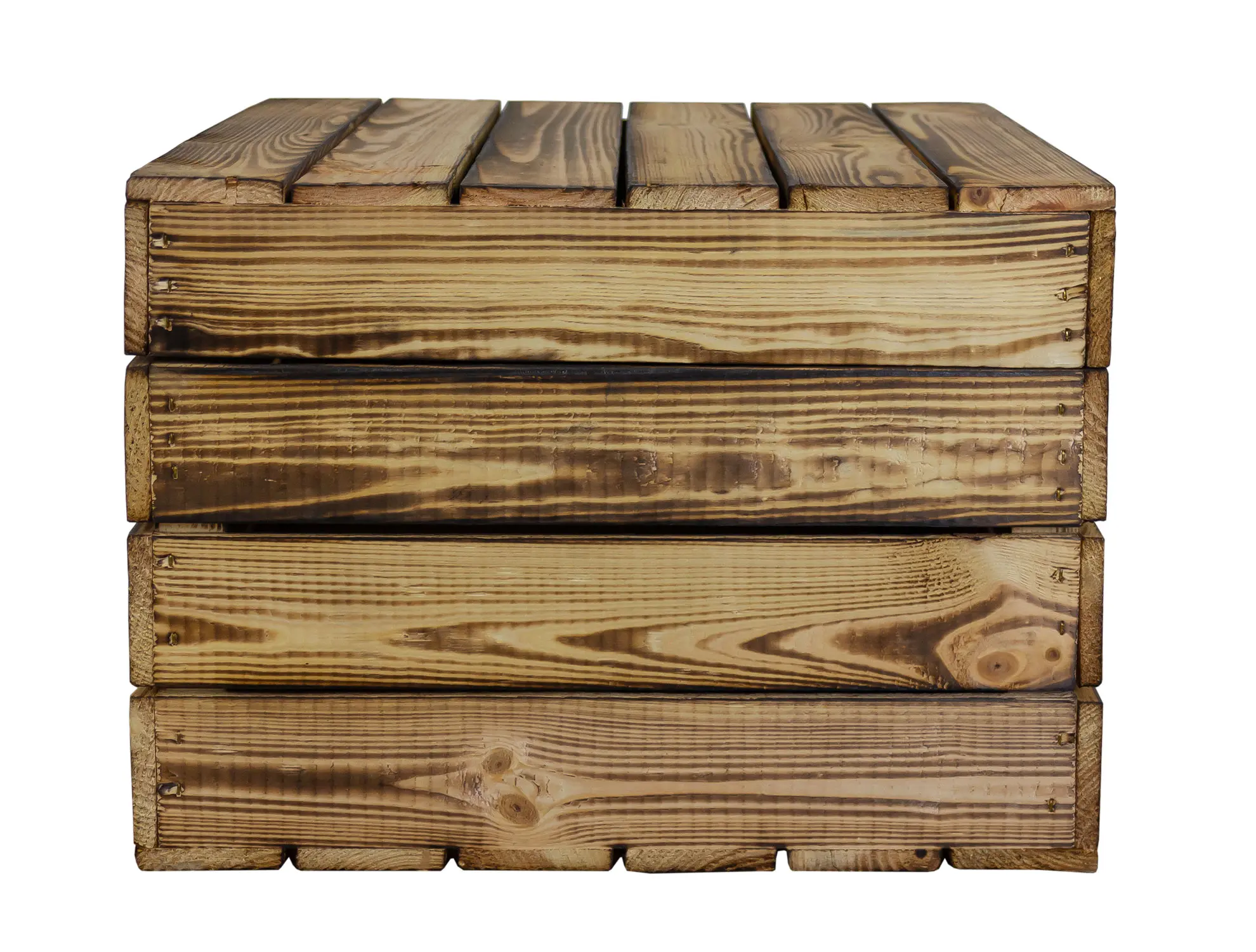Große geflammte Holztruhe als Geschenkbox oder Erinnerungskiste XL 50x40x29cm