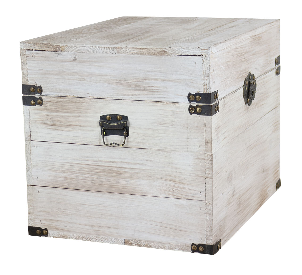 Originelle Holzkiste mit Deckel / optisch sehr dekorativ / Einrichtung im Landhausstil / 45x35x35xcm