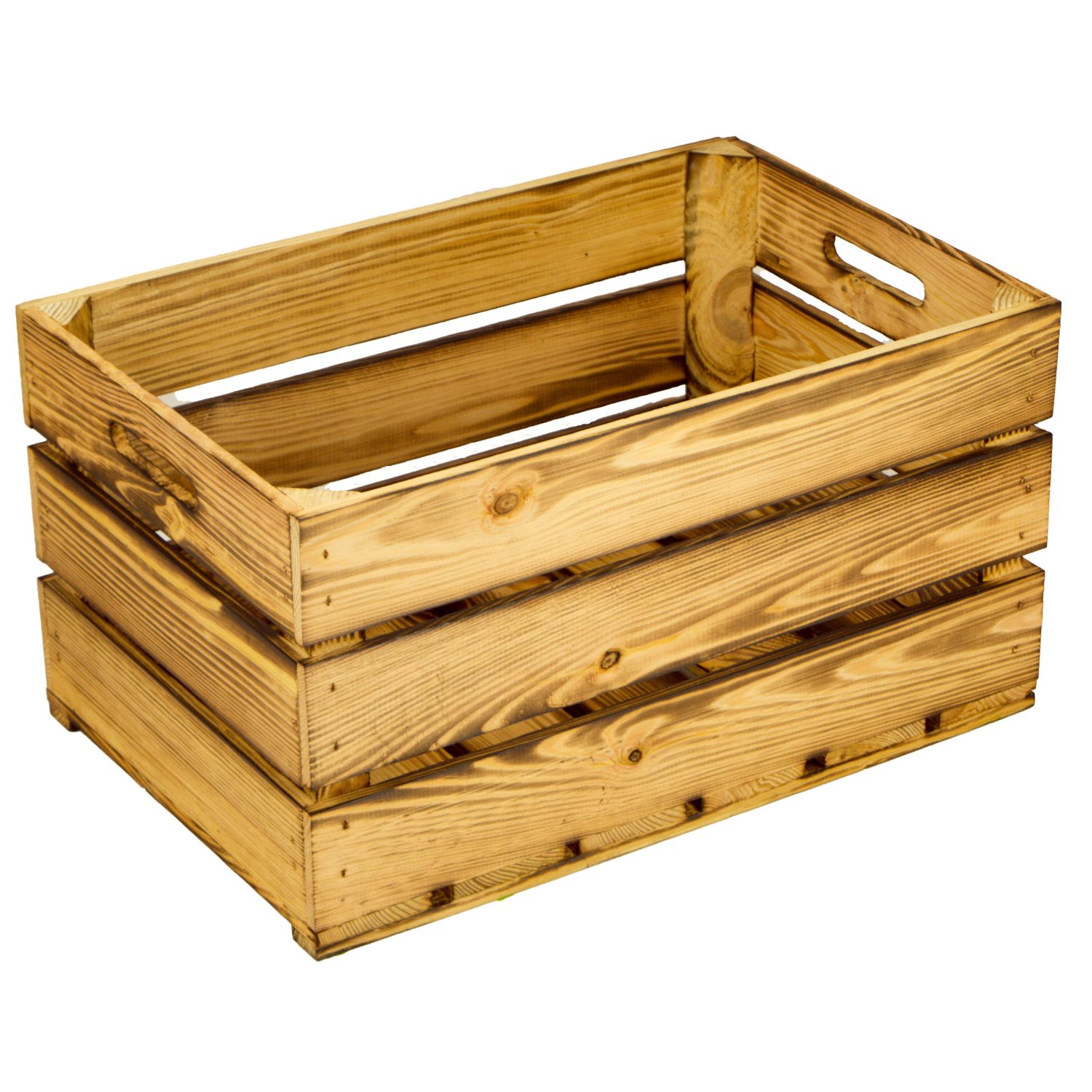 Holzkiste Elfriede geflammt 54x30x35cm Holzkiste Elfriede geflammt 54x30x35cm