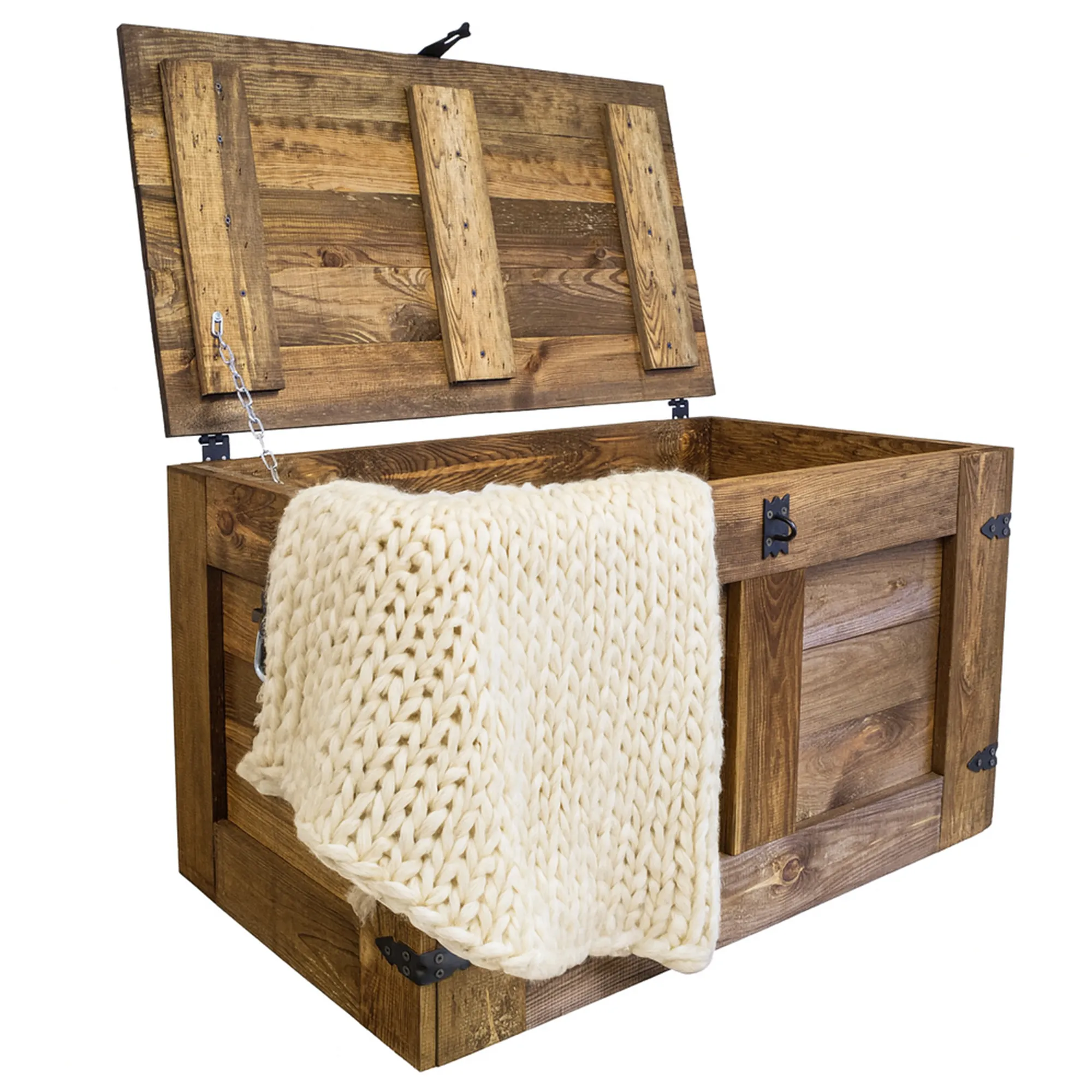 Grosse Holztruhe Oskar Palisander 80x45x47cm