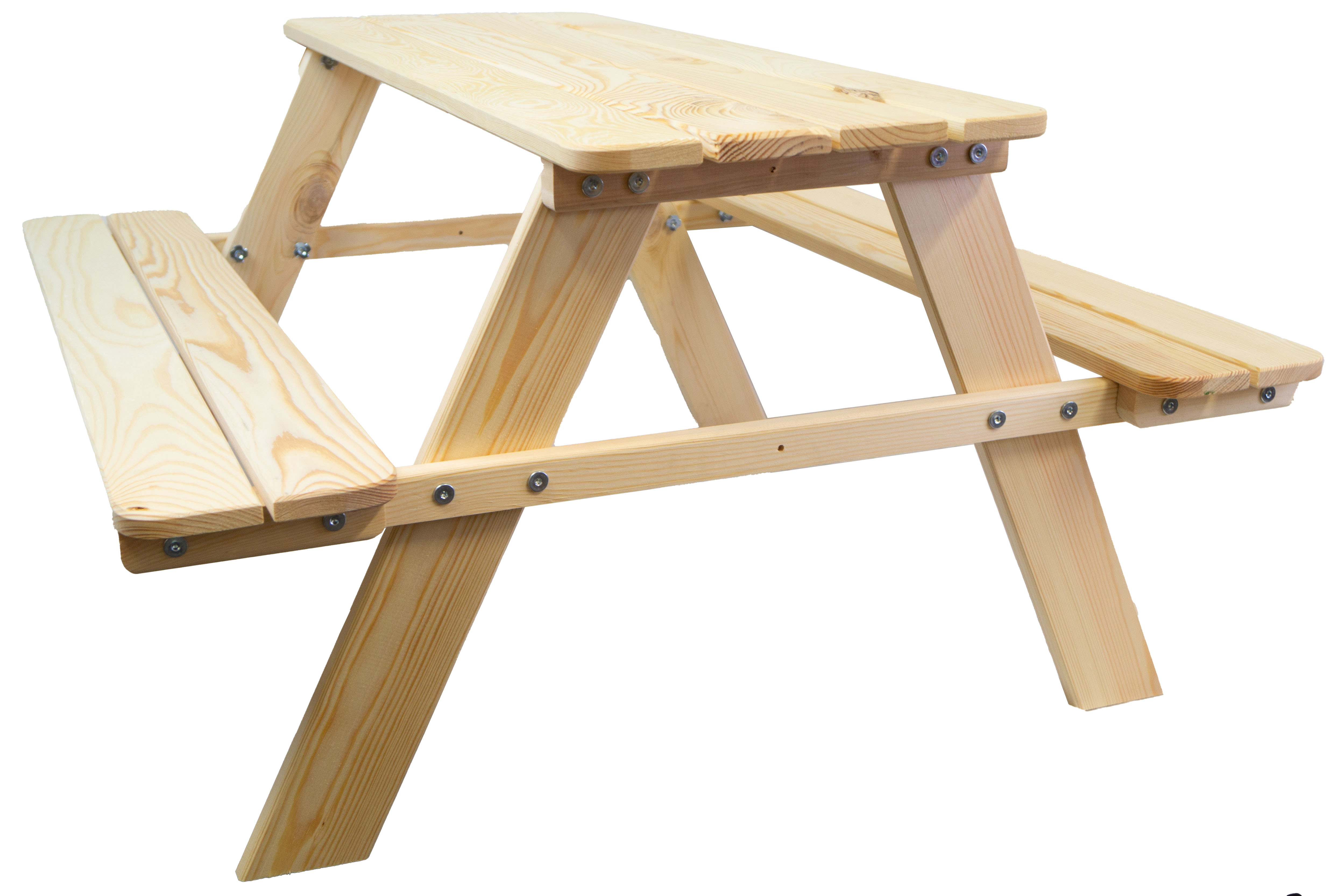 Sitzbank für Kinder 90x90x48cm in natur Gartenbank Garnitur mit runden Ecken