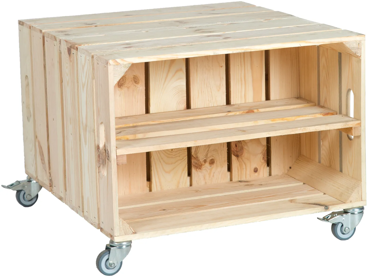 kleiner Obstkistentisch Elfriede Natur inkl. Rollen