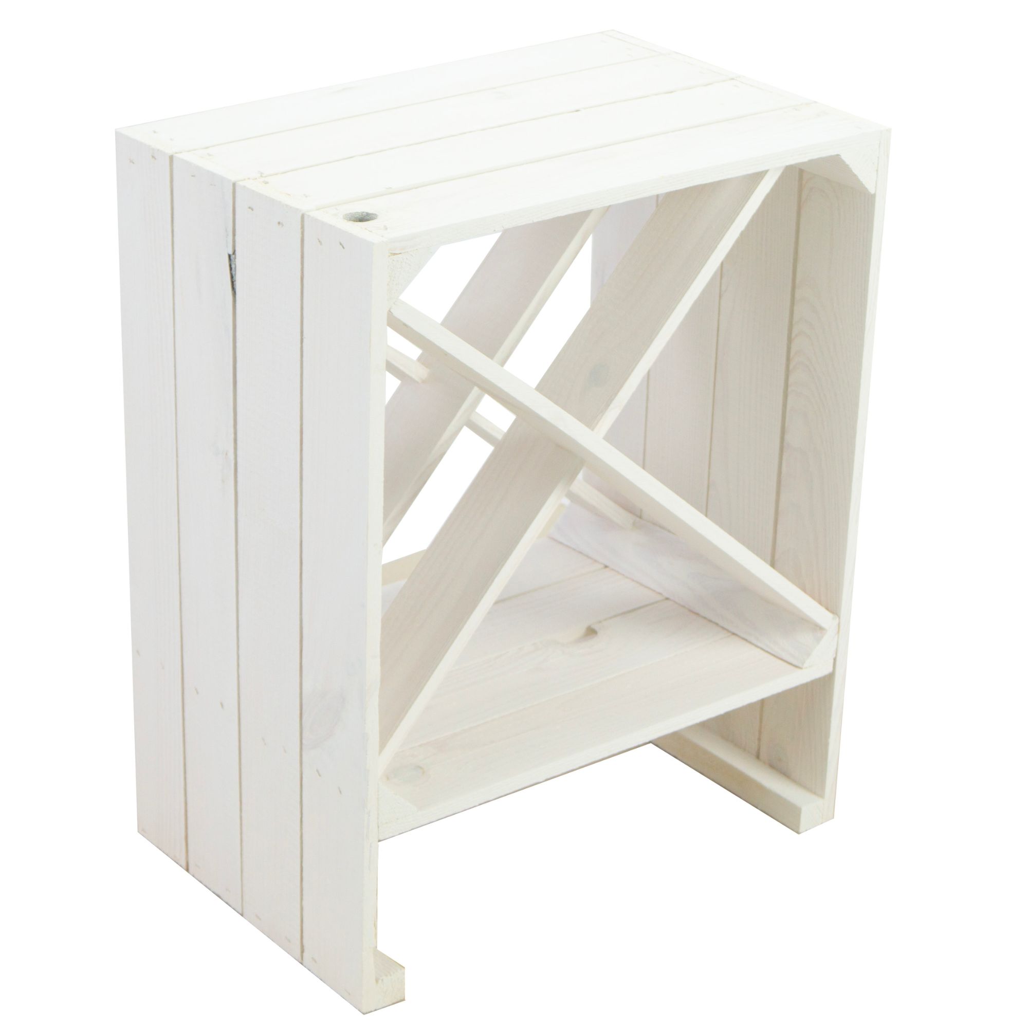 Weinregal "X" zur Flaschenlagerung weiß 50x40x27cm