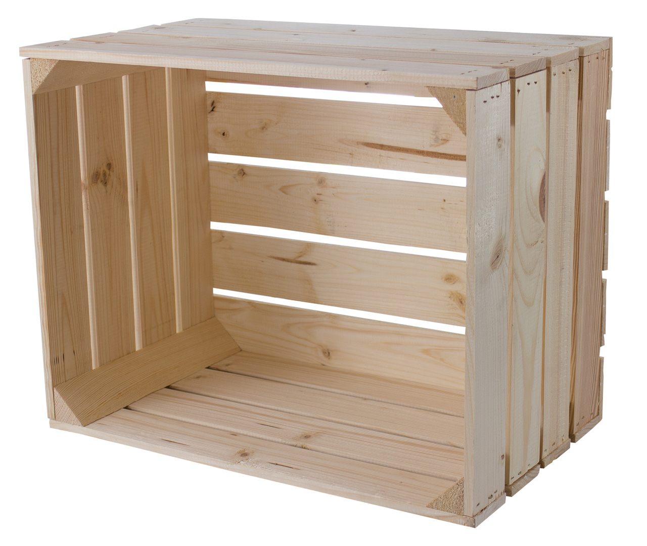 12x Neue helle Apfelkiste 50x40x30cm
