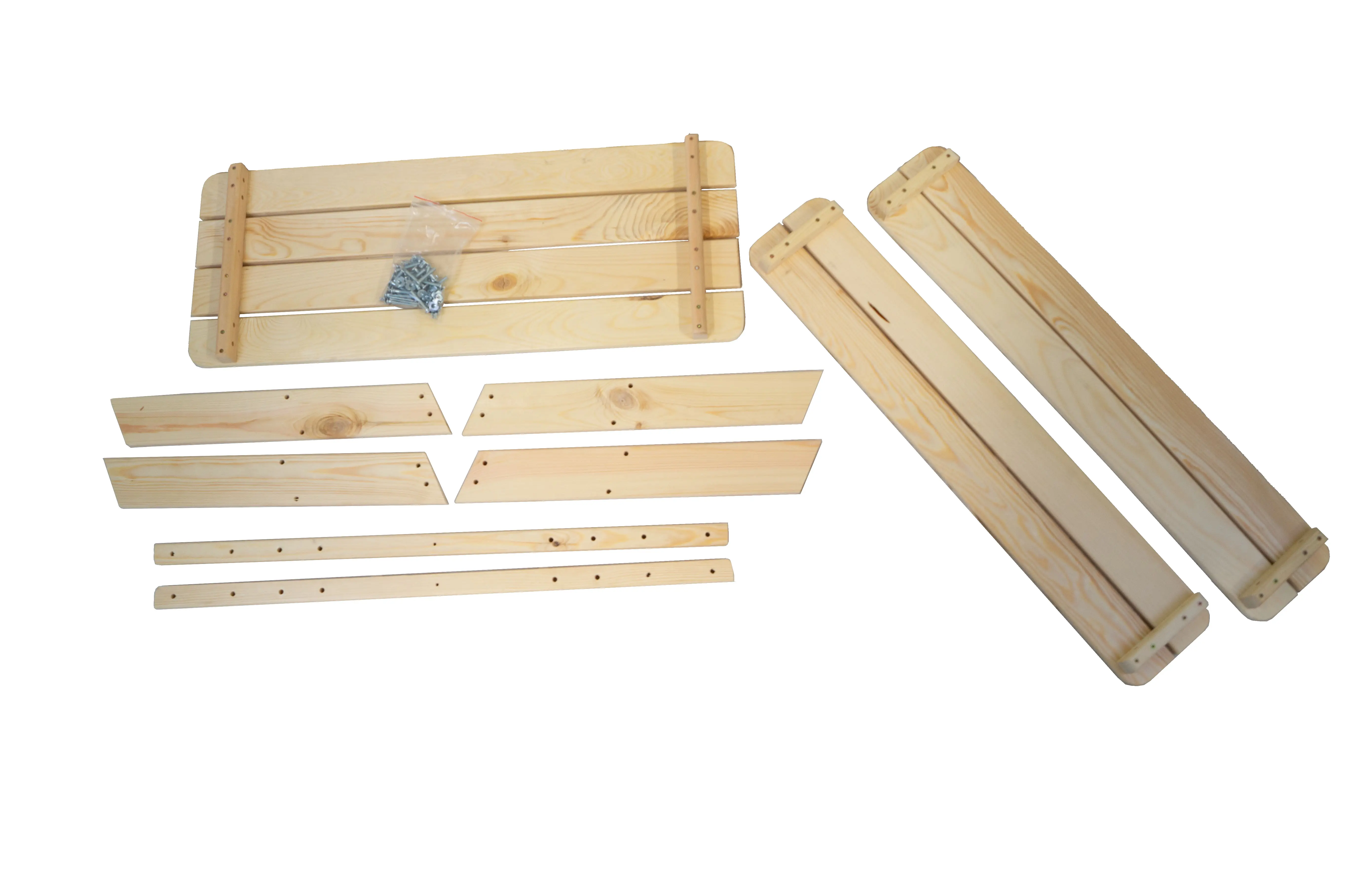 Sitzbank für Kinder 90x90x48cm in natur Gartenbank Garnitur mit runden Ecken