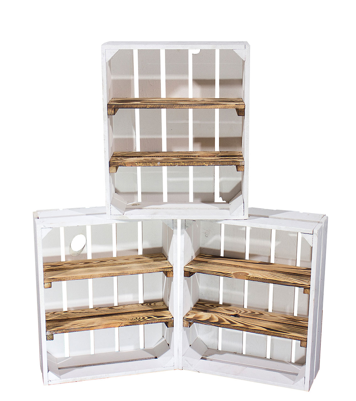 Regalkiste flach mit 2 geflammten Mittelbrettern 50x40,5x16cm Regalkiste flach mit 2 geflammten Mittelbrettern 50x40,5x16cm