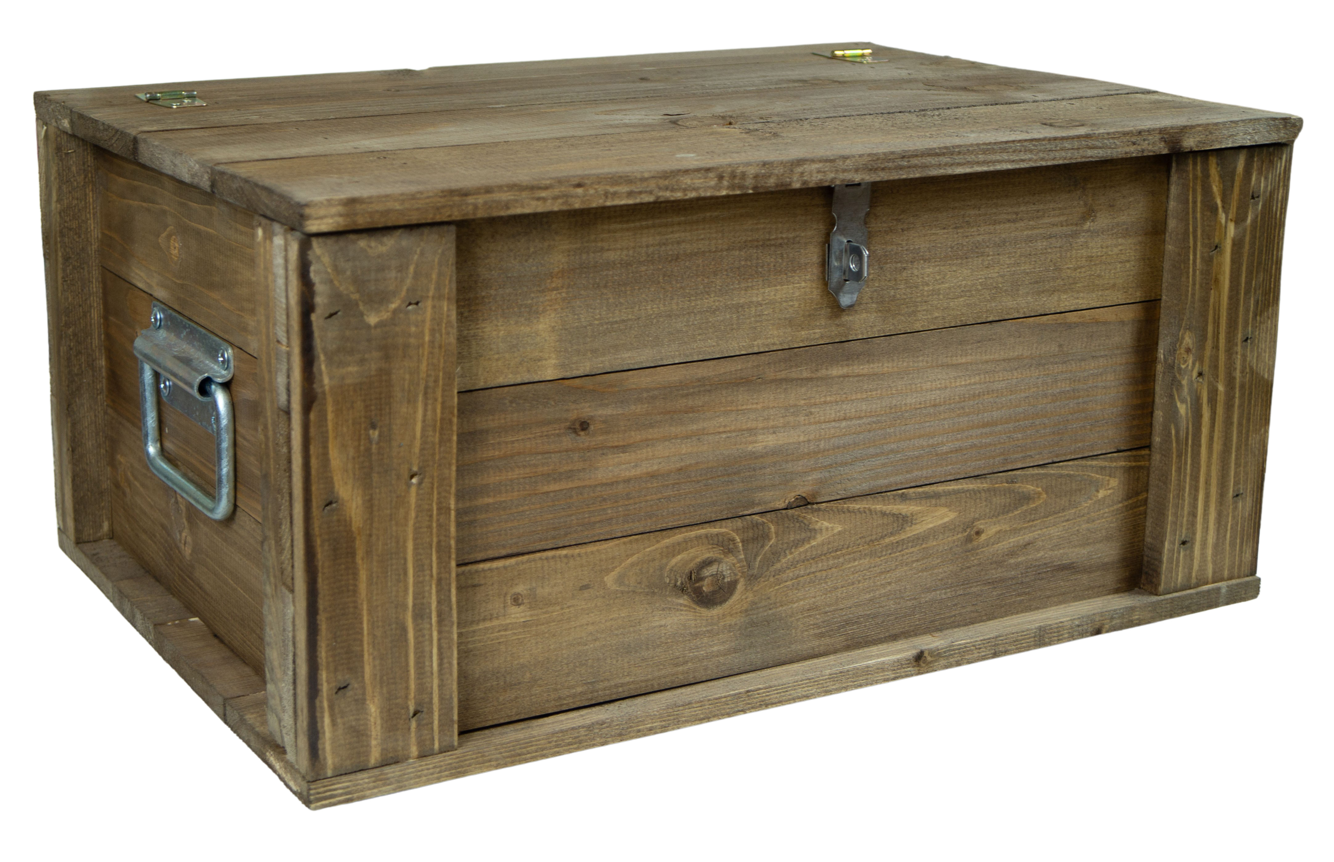 Holztruhe Hugo in braun mit Deckel 50 x 36 x 26cm Holztruhe Hugo in braun mit Deckel 50 x 36 x 26cm