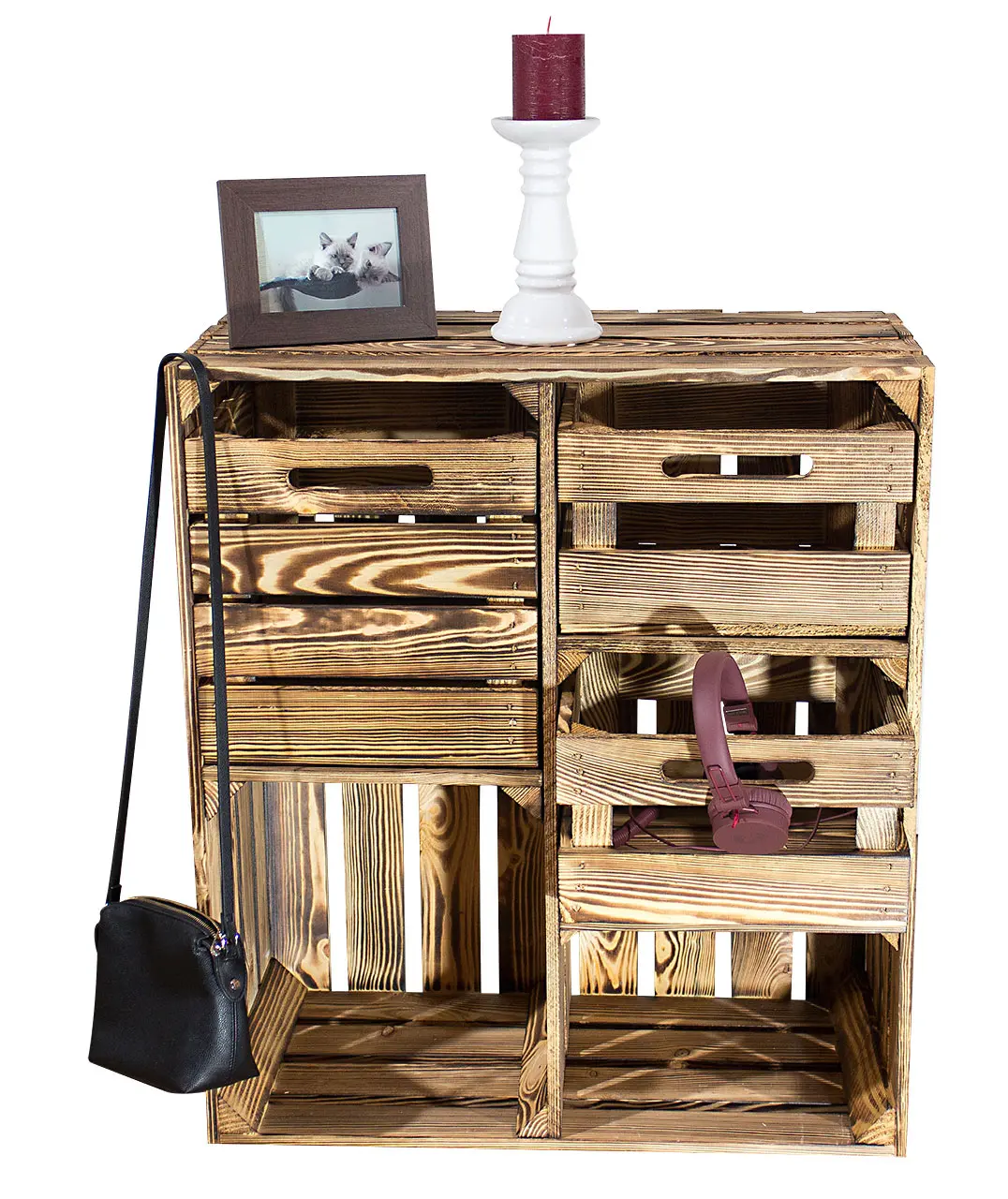 Geflammter Hochschrank + 3 Schubladen 77x68x33cm Geflammter Hochschrank + 3 Schubladen 77x68x33cm