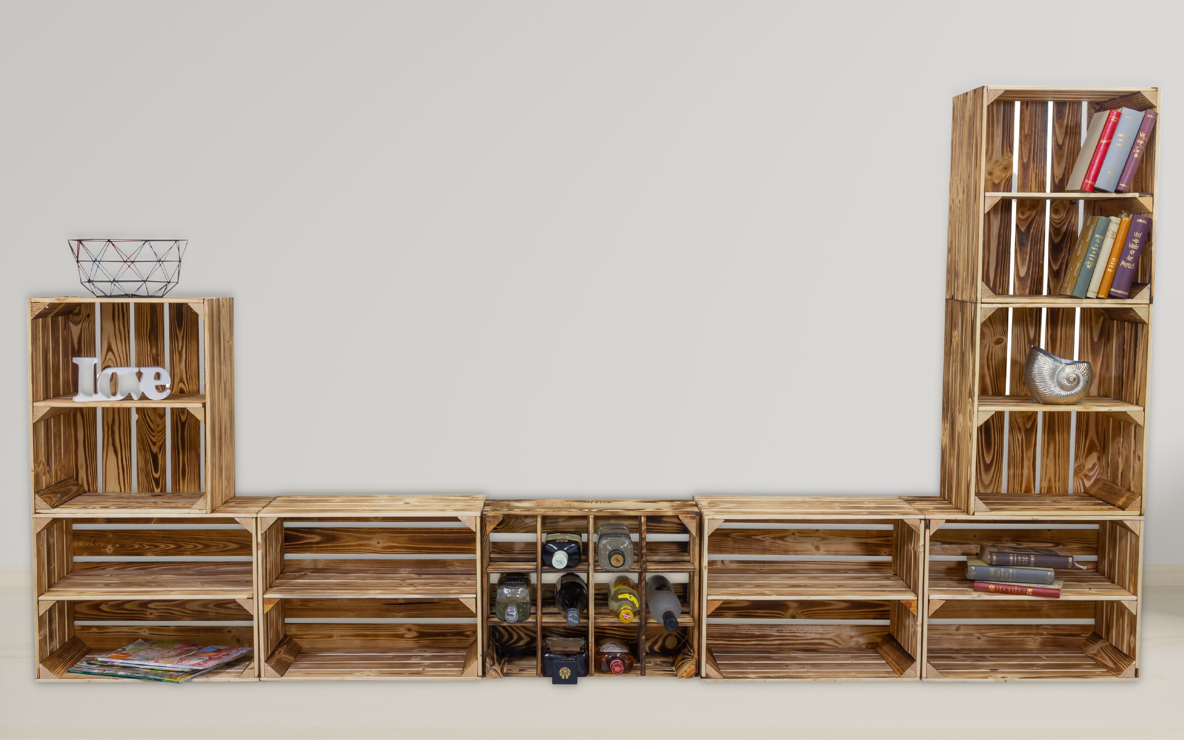 Wohnwand "Paris" mit TV Board und Kombiregalen Wohnwand "Paris" mit TV Board und Kombiregalen