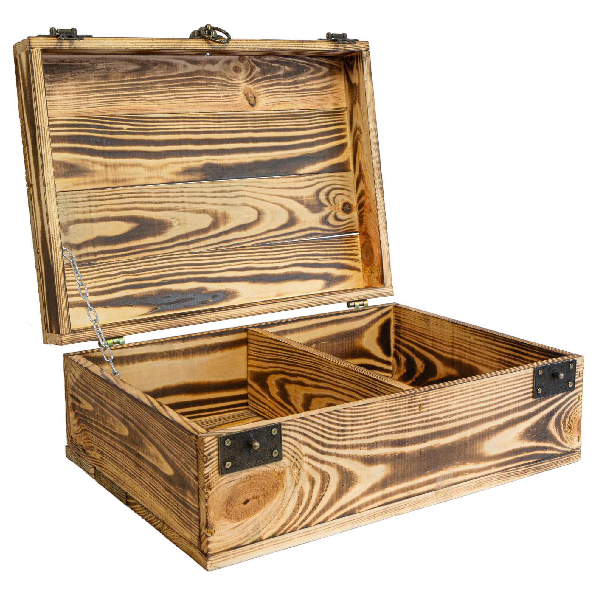 Rustikale Holztruhe mit Löwenkopfgriff – 40 x 30 x 16 cm | Schatztruhe aus Massivholz Geflammt Rustikale Holztruhe mit Löwenkopfgriff – 40 x 30 x 16 cm | Schatztruhe aus Massivholz Geflammt