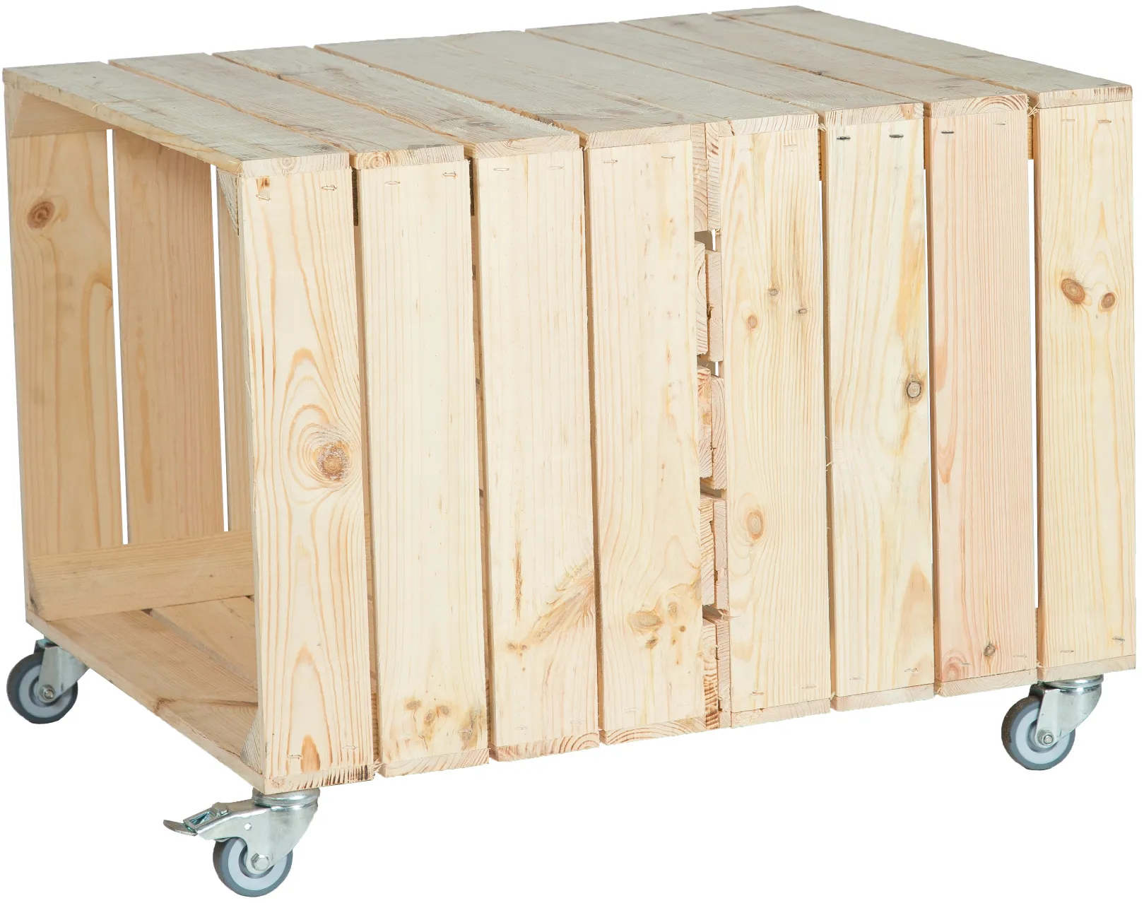 kleiner Obstkistentisch Johanna Natur inkl. Rollen