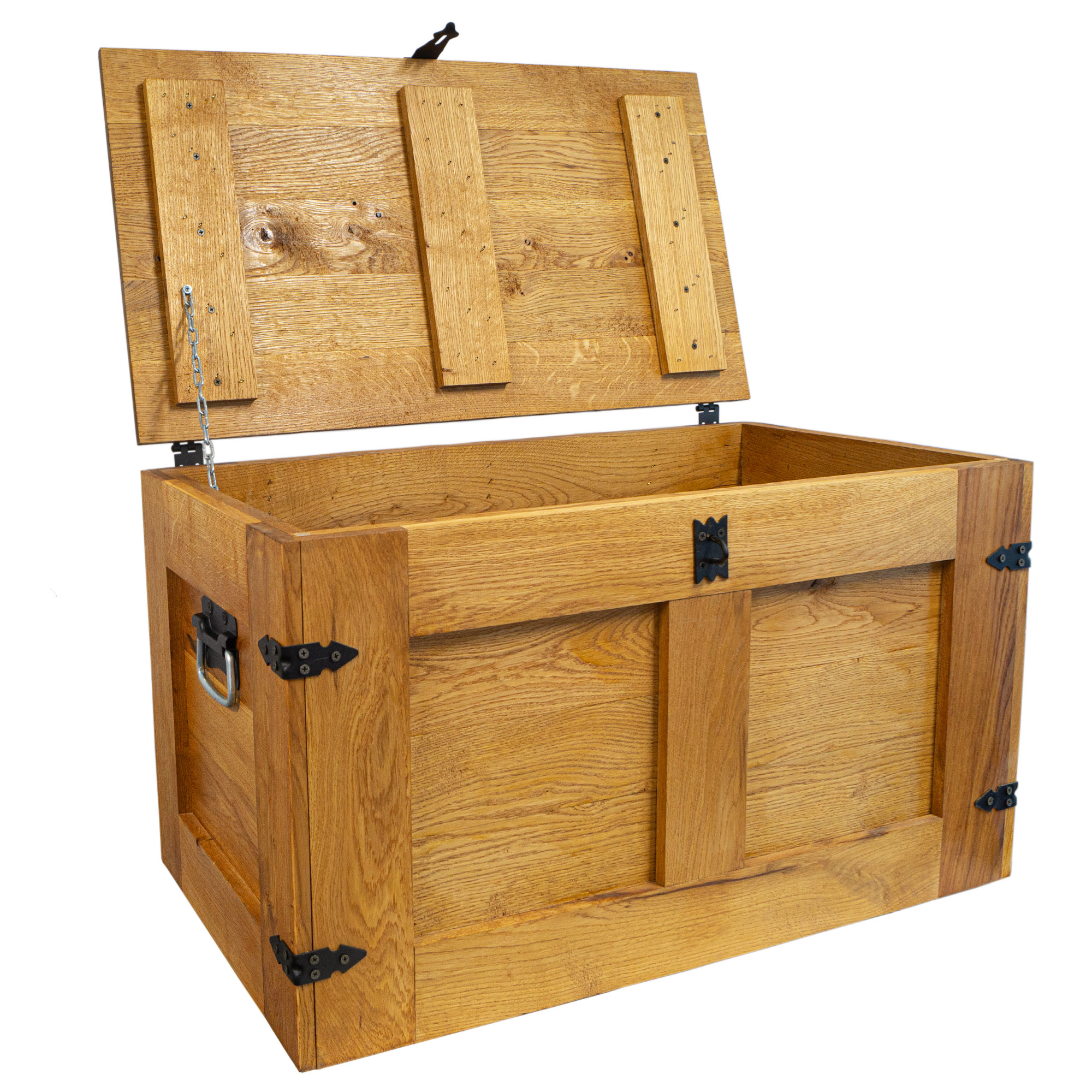 grosse Holztruhe Oskar massive Eiche 80x45x47cm