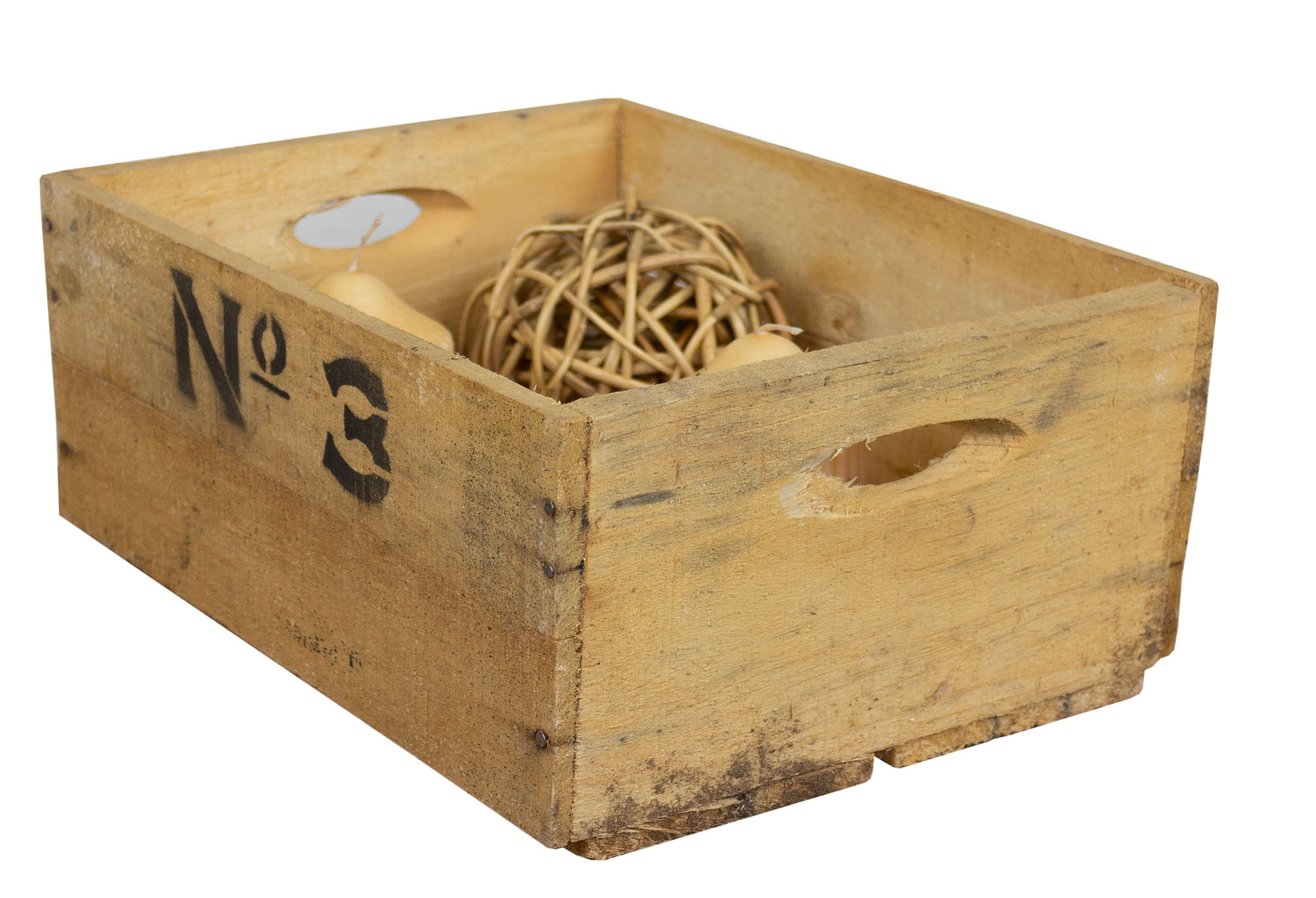 Alte Holzkiste mit Aufdruck No3 31x23,5x13,5cm (L)